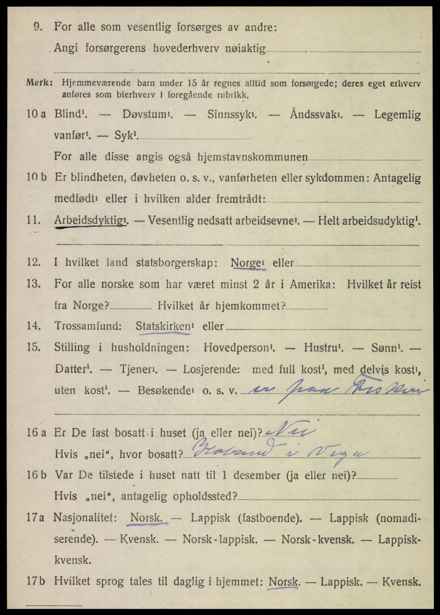 SAT, 1920 census for Vega, 1920, p. 5526