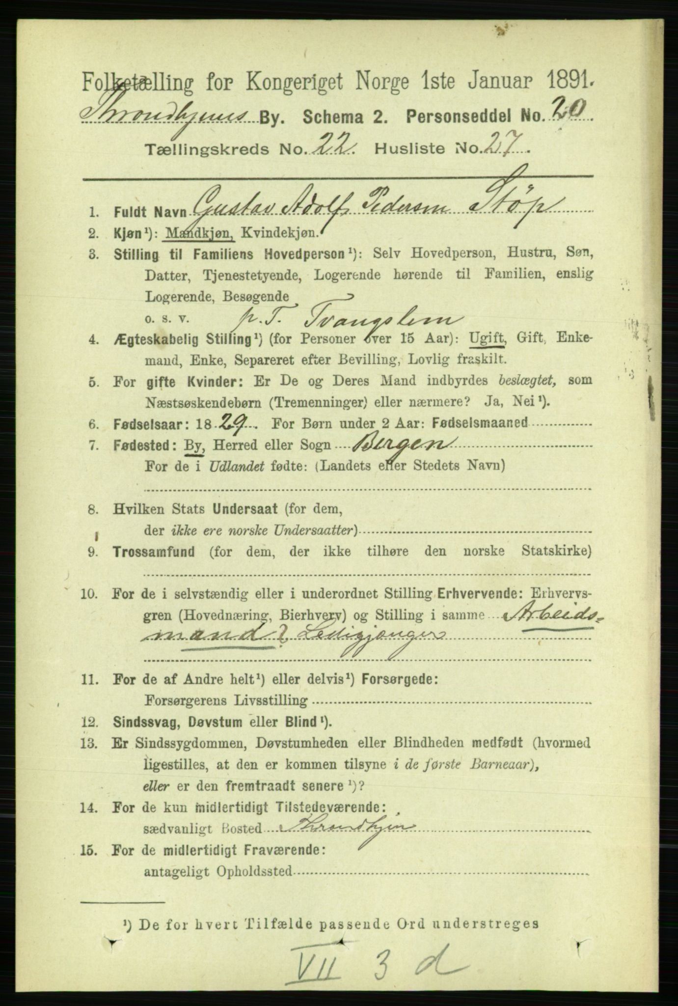 RA, 1891 census for 1601 Trondheim, 1891, p. 16854