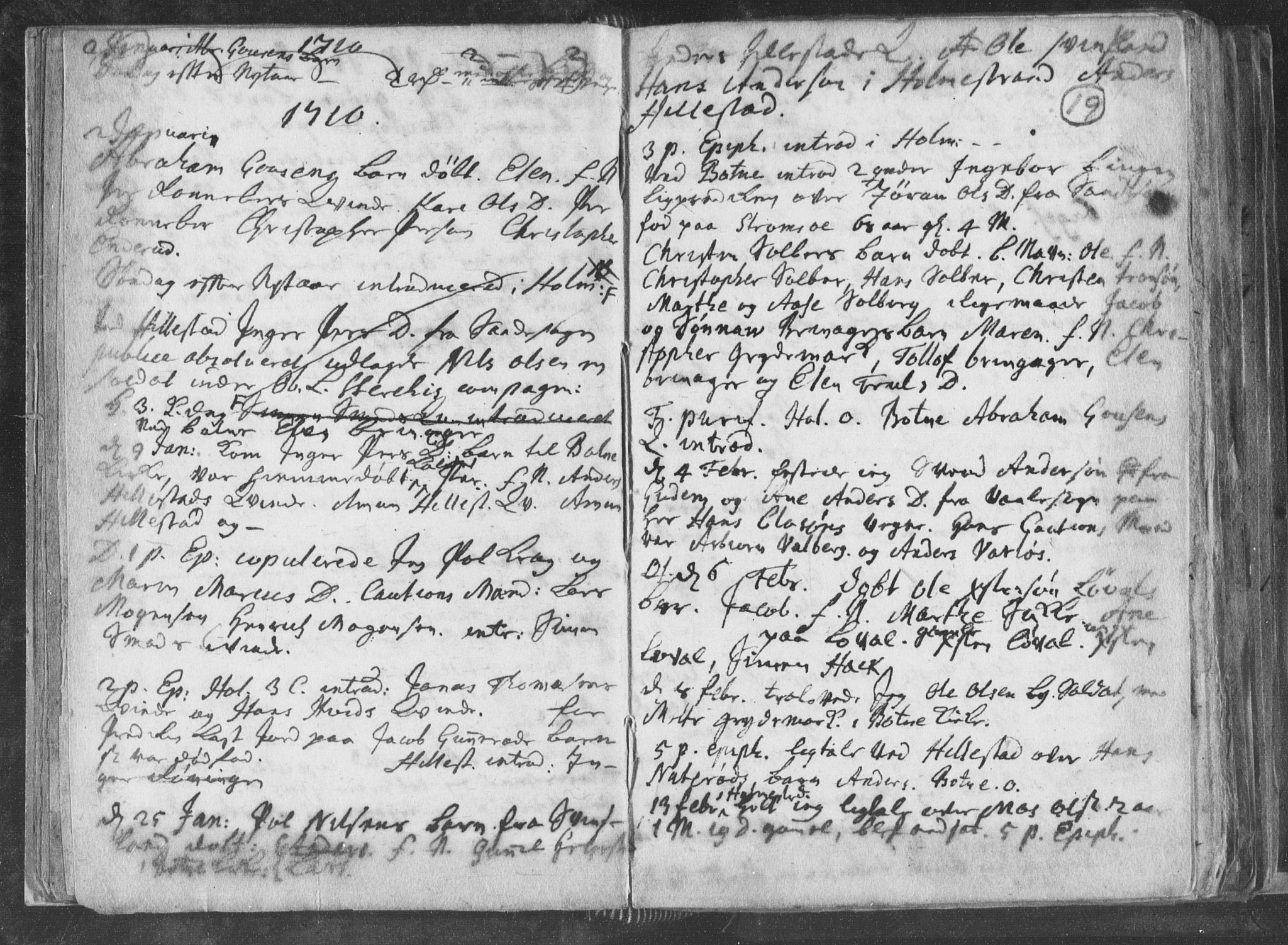Botne kirkebøker, SAKO/A-340/F/Fa/L0001b: Parish register (official) no. I 1B, 1707-1722, p. 19