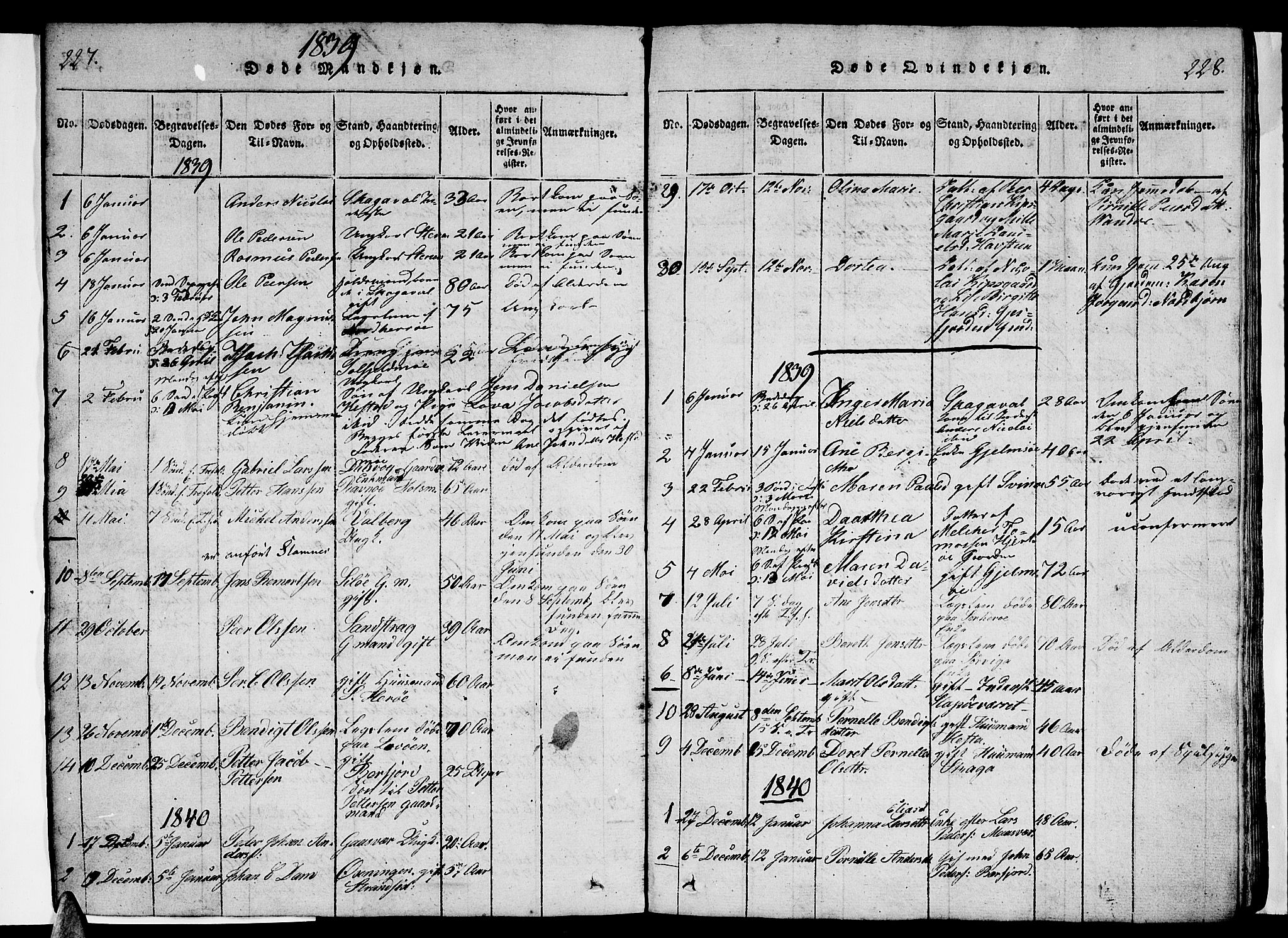 Ministerialprotokoller, klokkerbøker og fødselsregistre - Nordland, AV/SAT-A-1459/834/L0510: Parish register (copy) no. 834C01, 1820-1847, p. 227-228