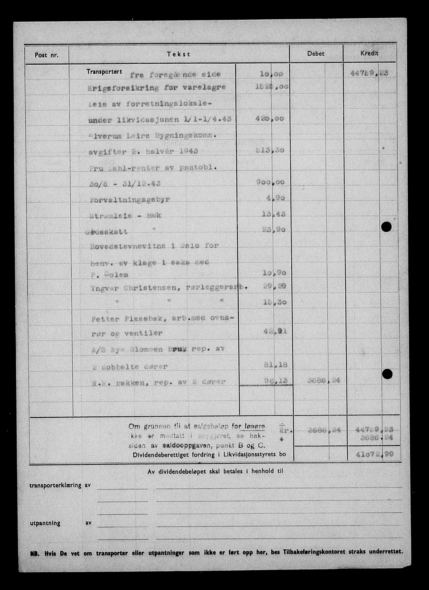 Justisdepartementet, Tilbakeføringskontoret for inndratte formuer, AV/RA-S-1564/H/Hc/Hcd/L1003: --, 1945-1947, p. 4