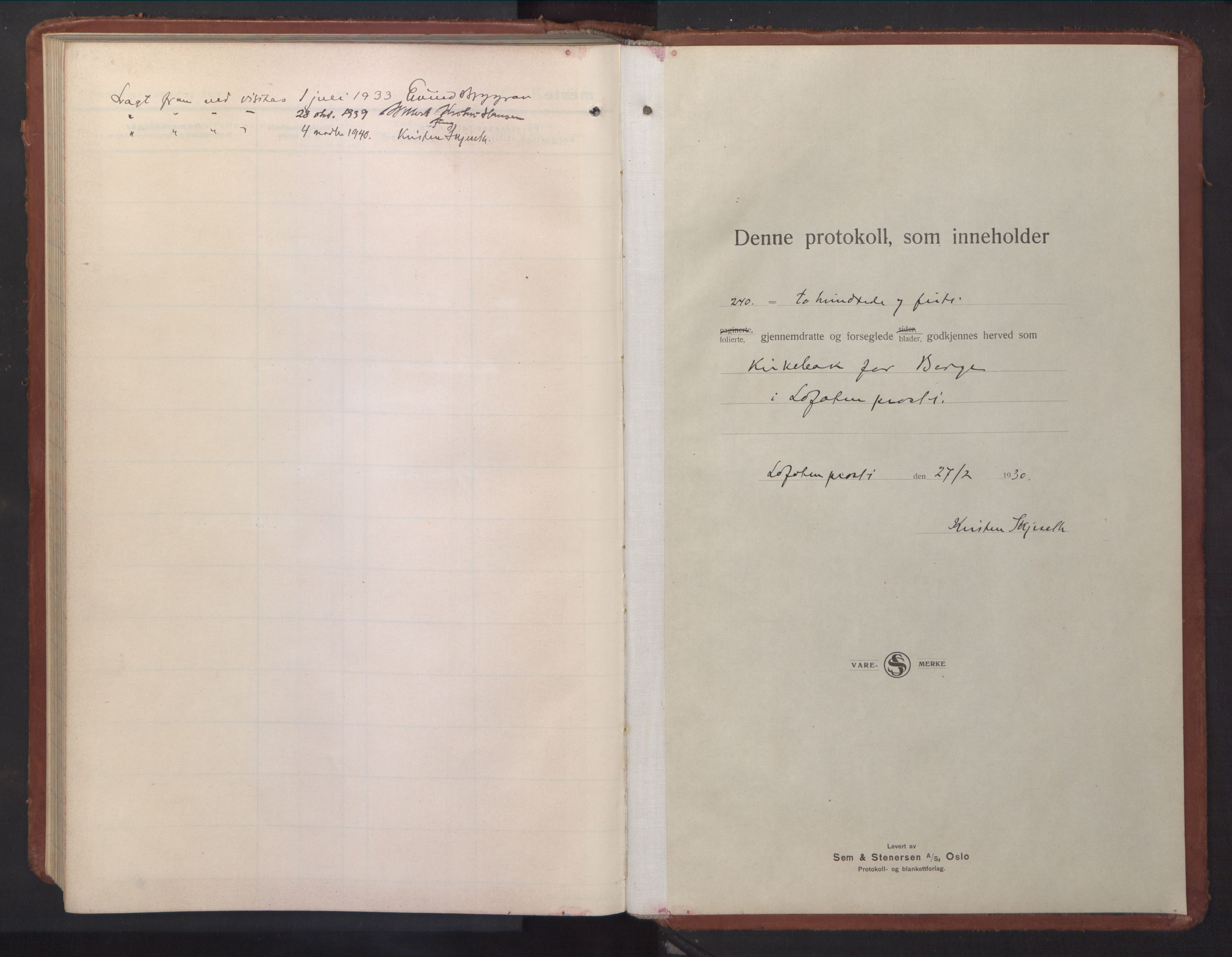 Ministerialprotokoller, klokkerbøker og fødselsregistre - Nordland, SAT/A-1459/880/L1143: Parish register (copy) no. 880C05, 1929-1951
