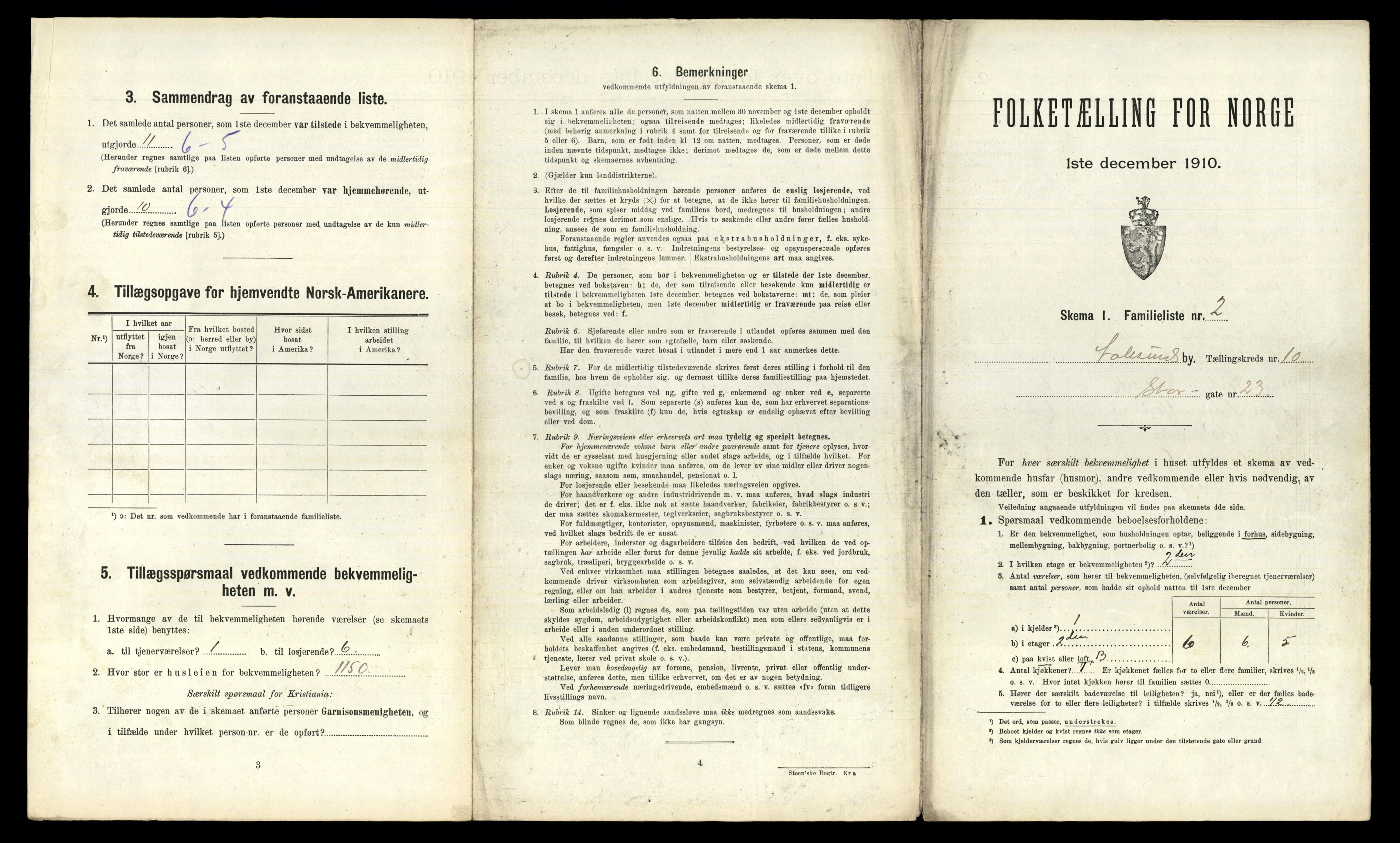 RA, 1910 census for Ålesund, 1910, p. 4009