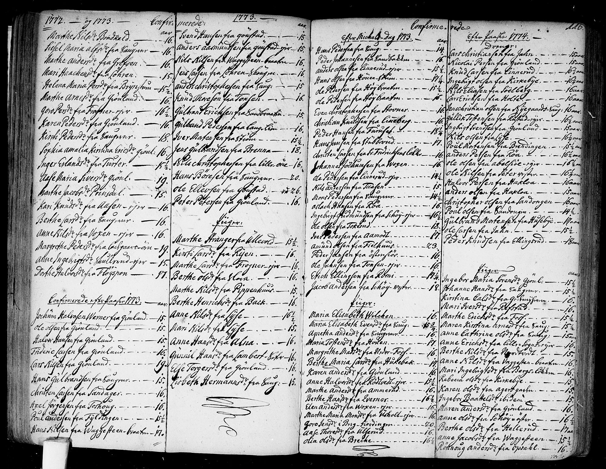 Aker prestekontor kirkebøker, SAO/A-10861/F/L0009: Parish register (official) no. 9, 1765-1785, p. 116
