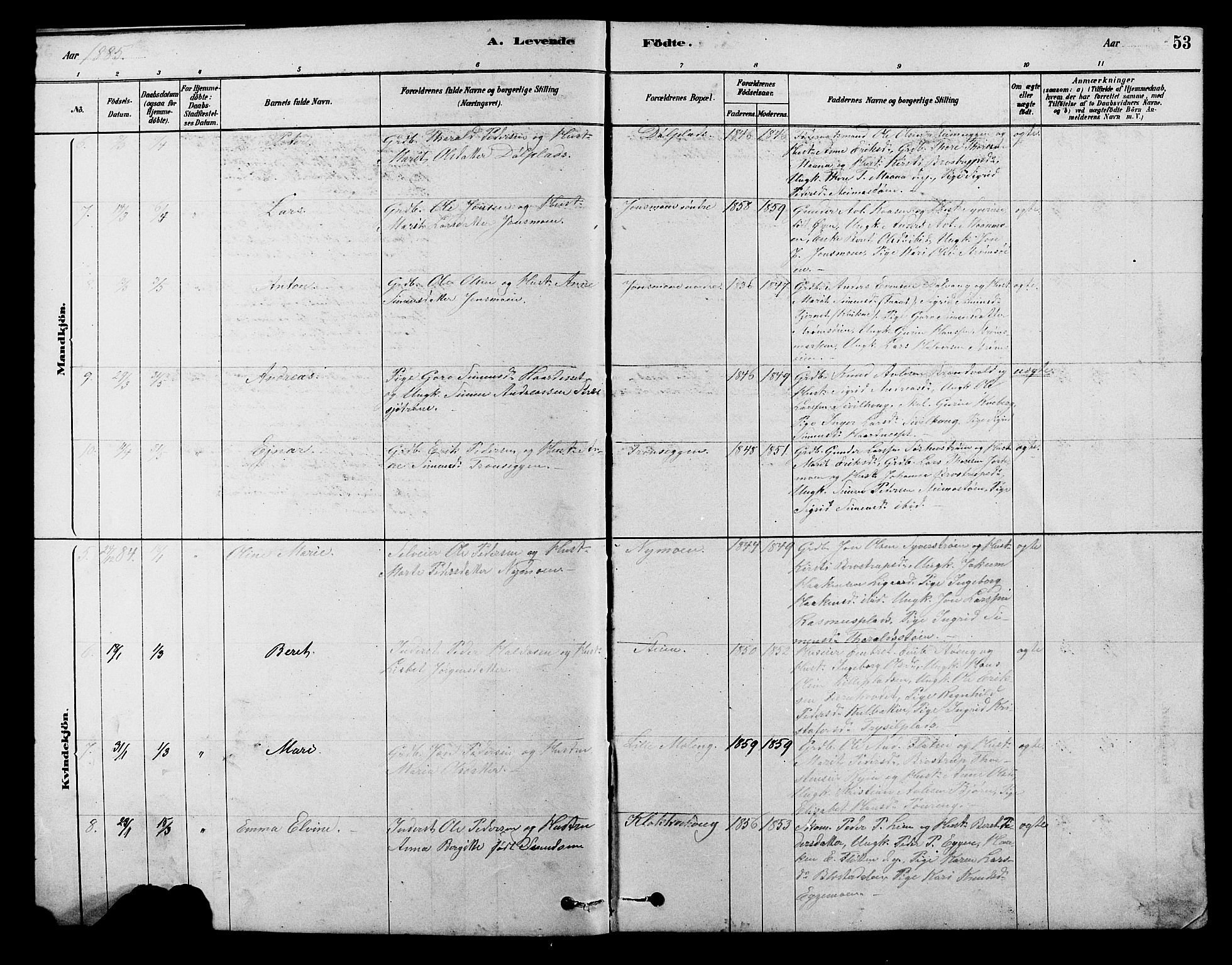 Alvdal prestekontor, AV/SAH-PREST-060/H/Ha/Hab/L0003: Parish register (copy) no. 3, 1878-1907, p. 53