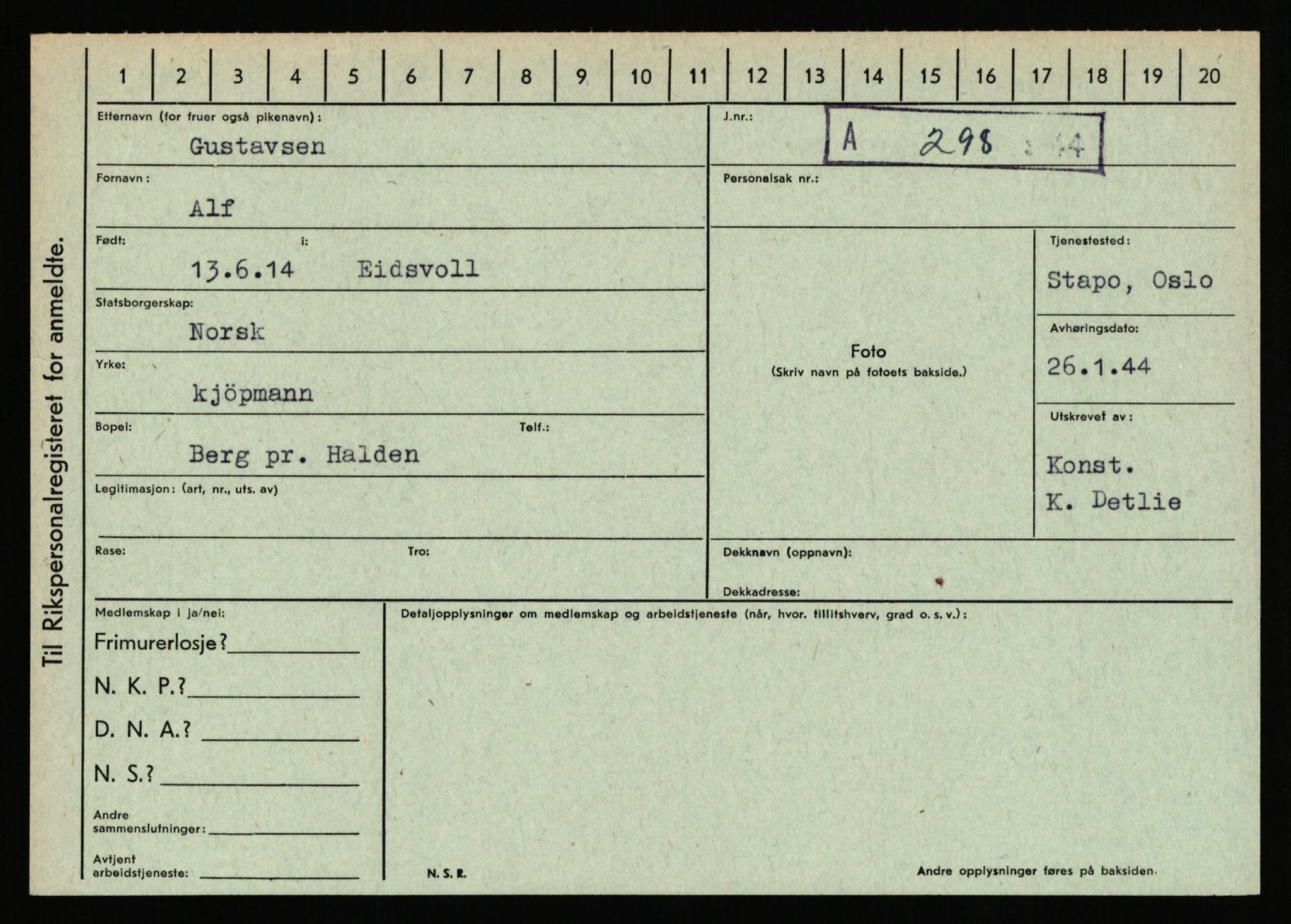 Statspolitiet - Hovedkontoret / Osloavdelingen, AV/RA-S-1329/C/Ca/L0005: Furali - Hamula, 1943-1945, p. 3230