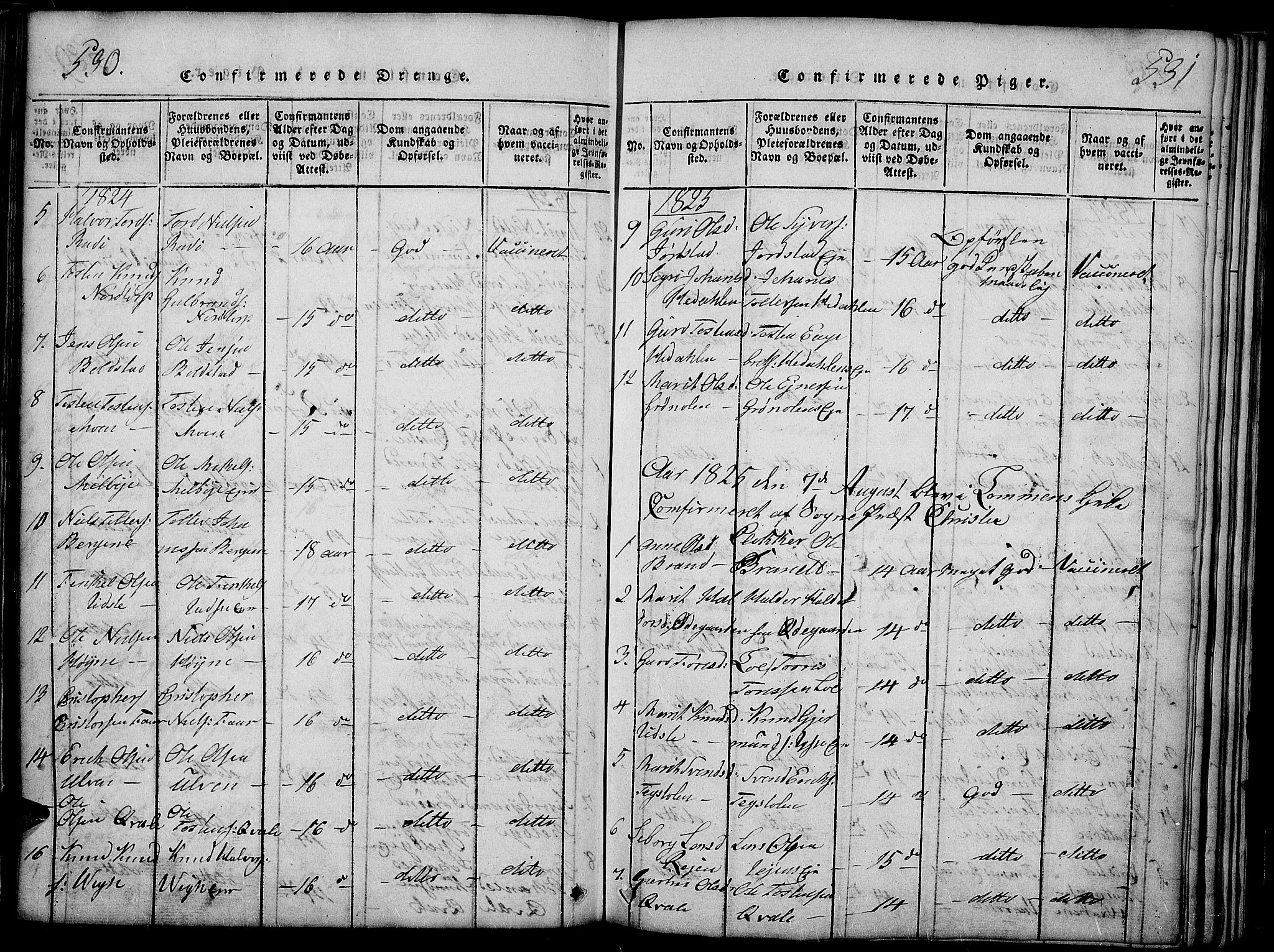 Slidre prestekontor, SAH/PREST-134/H/Ha/Haa/L0002: Parish register (official) no. 2, 1814-1830, p. 530-531