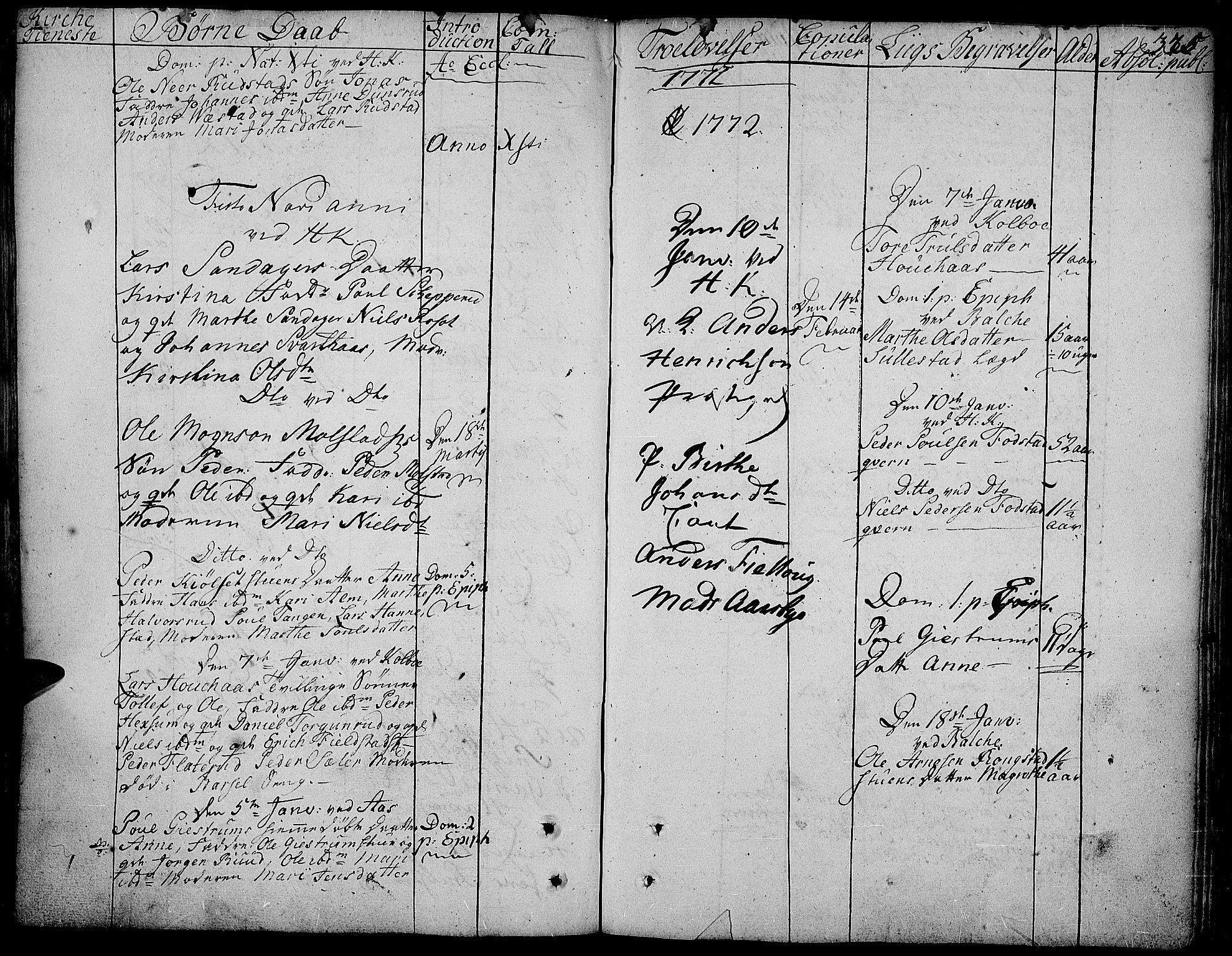 Toten prestekontor, SAH/PREST-102/H/Ha/Haa/L0005: Parish register (official) no. 5, 1761-1772, p. 325