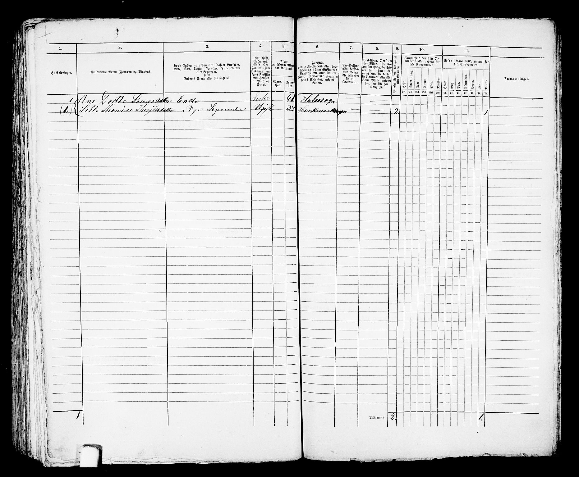 RA, 1865 census for Mandal/Mandal, 1865, p. 898