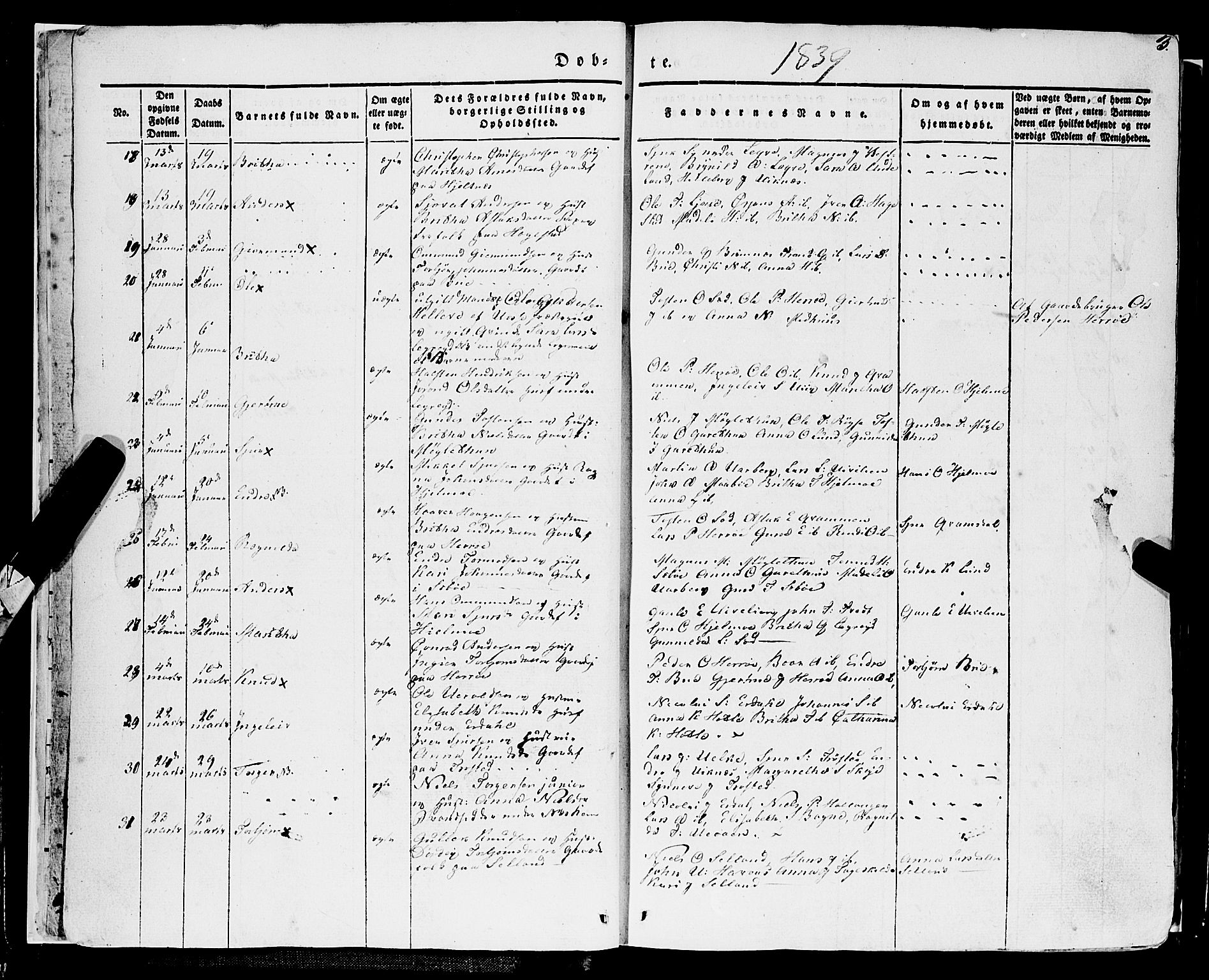 Ulvik sokneprestembete, AV/SAB-A-78801/H/Haa: Parish register (official) no. A 12, 1839-1853, p. 3