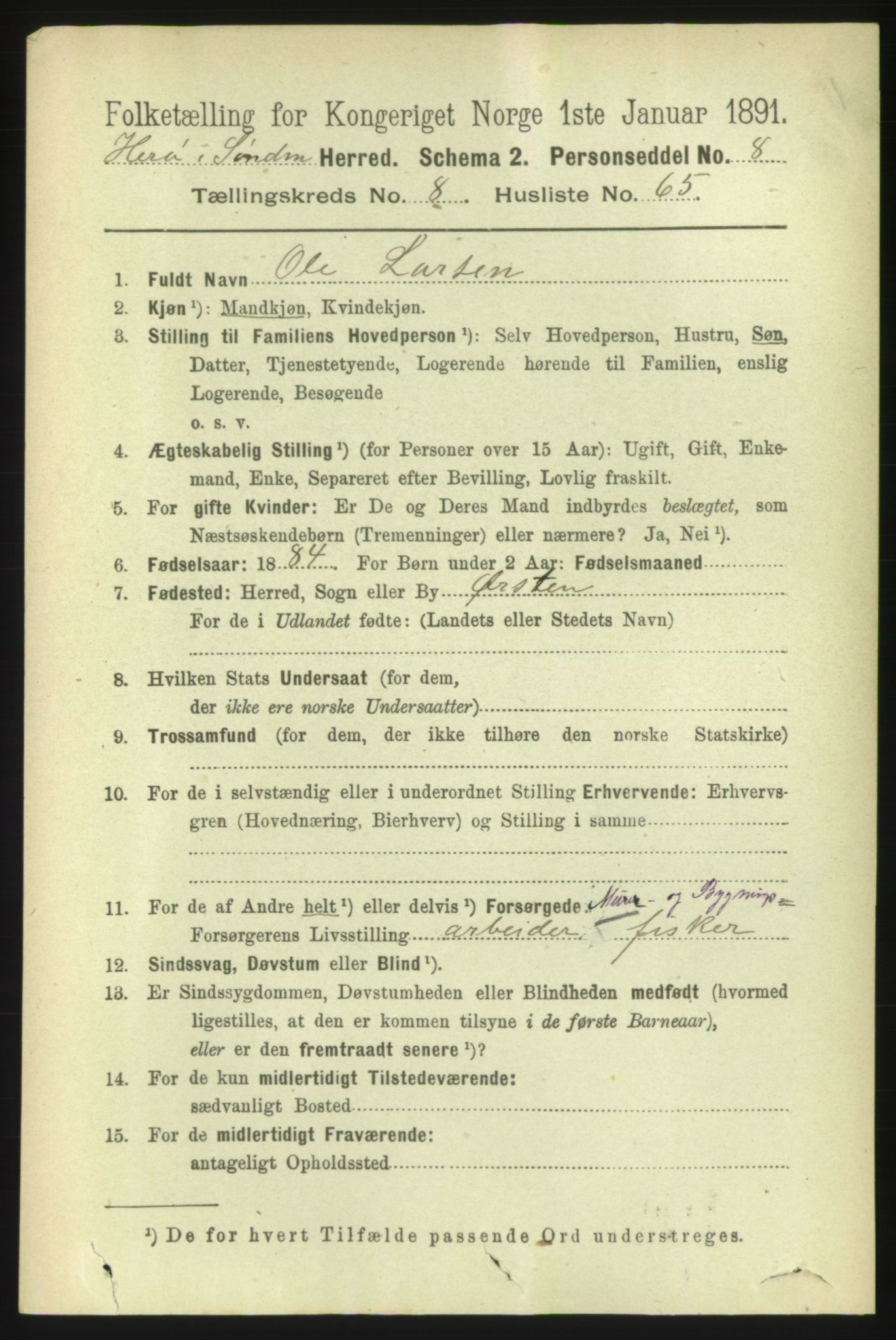 RA, 1891 census for 1515 Herøy, 1891, p. 3604