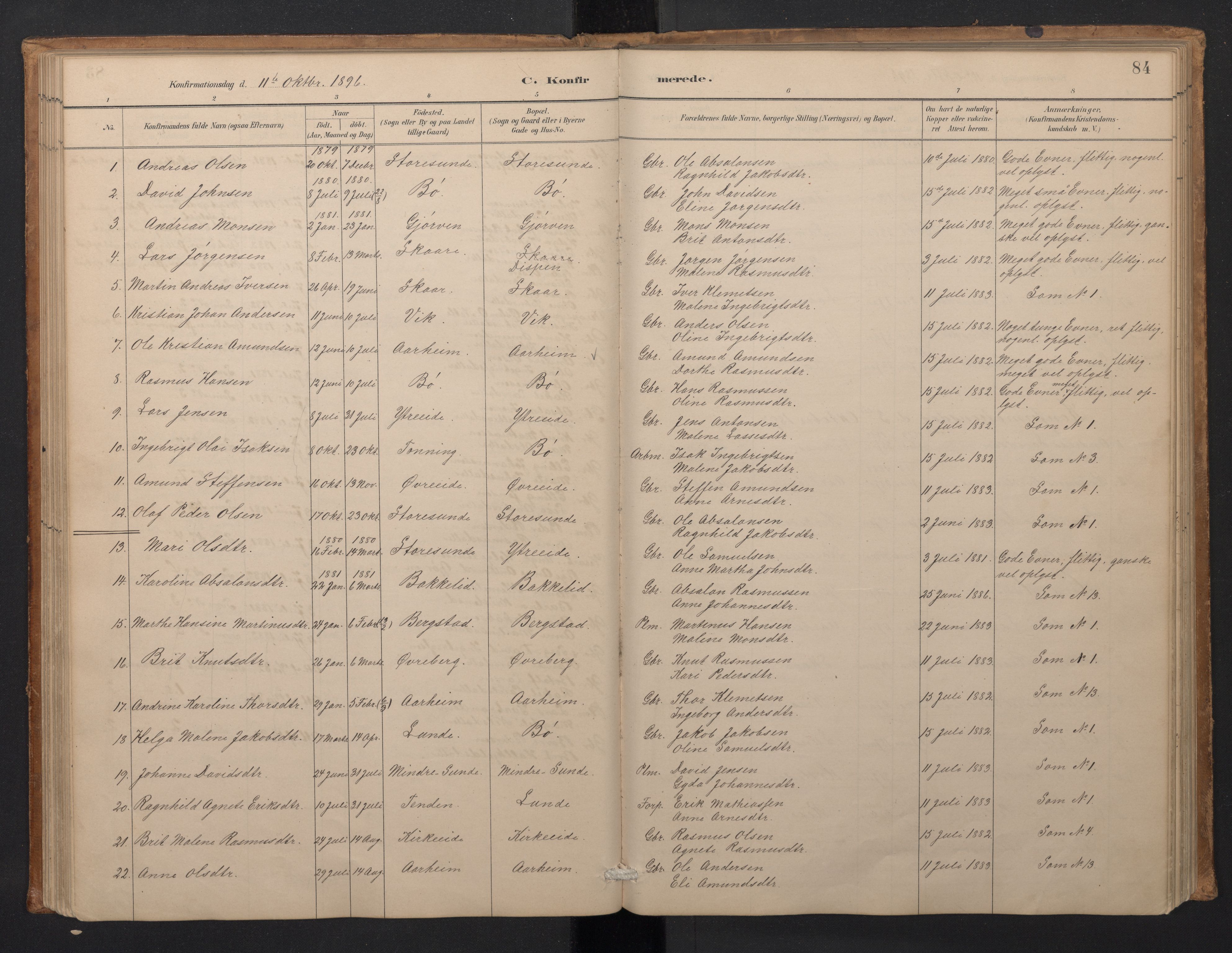 Stryn Sokneprestembete, SAB/A-82501: Parish register (copy) no. A 2, 1883-1905, p. 83b-84a