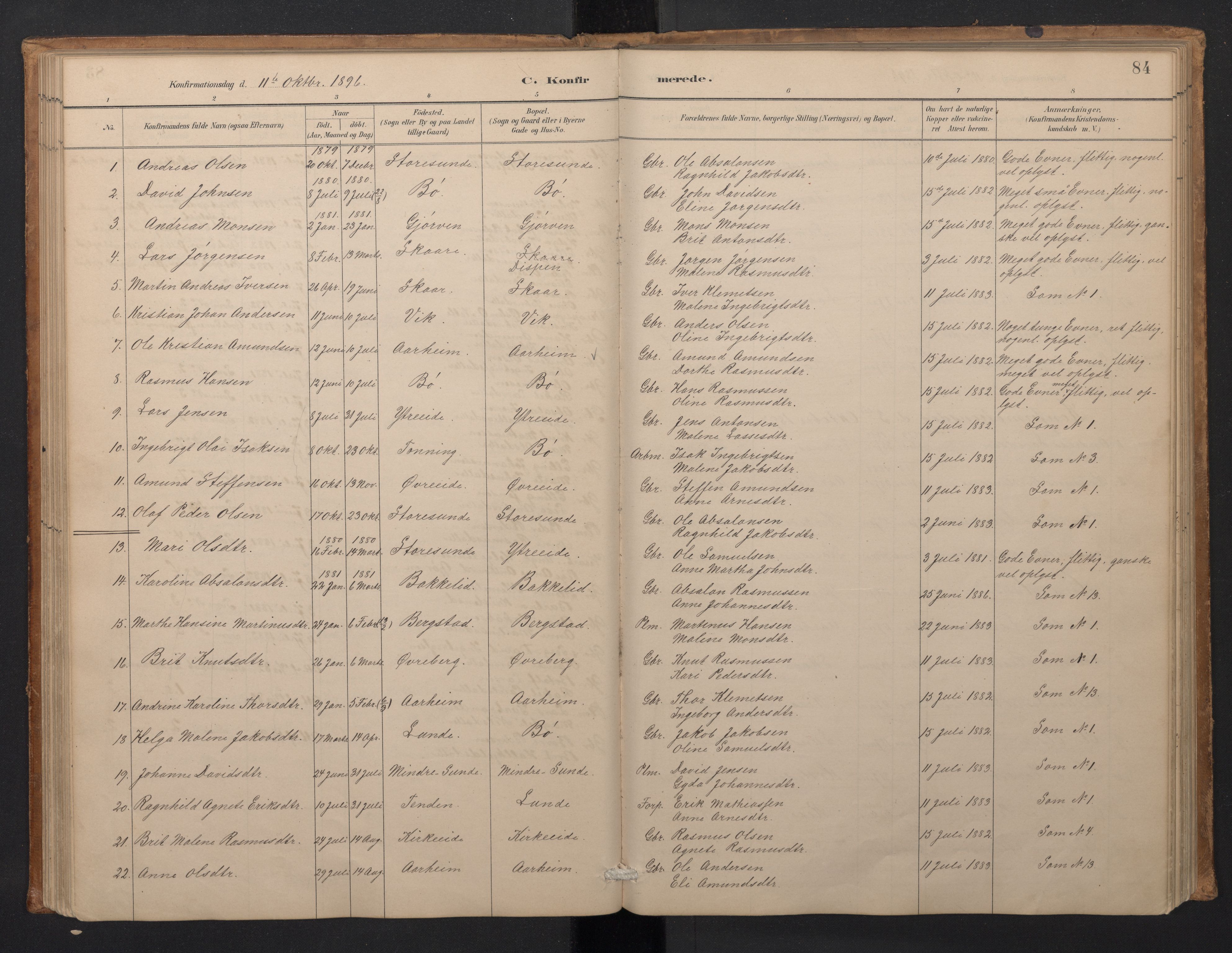 Stryn Sokneprestembete, AV/SAB-A-82501: Parish register (copy) no. A 2, 1883-1905, p. 83b-84a