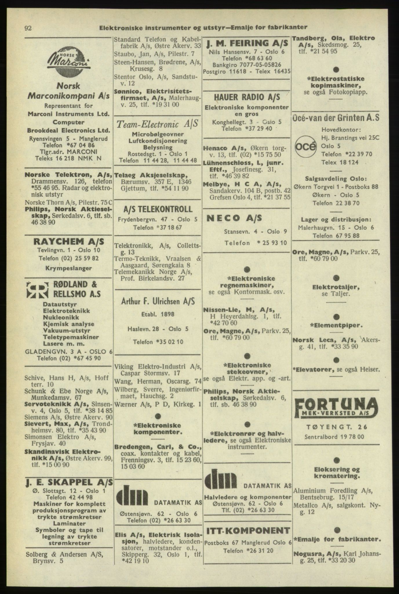 Kristiania/Oslo adressebok, PUBL/-, 1974-1975, p. 92