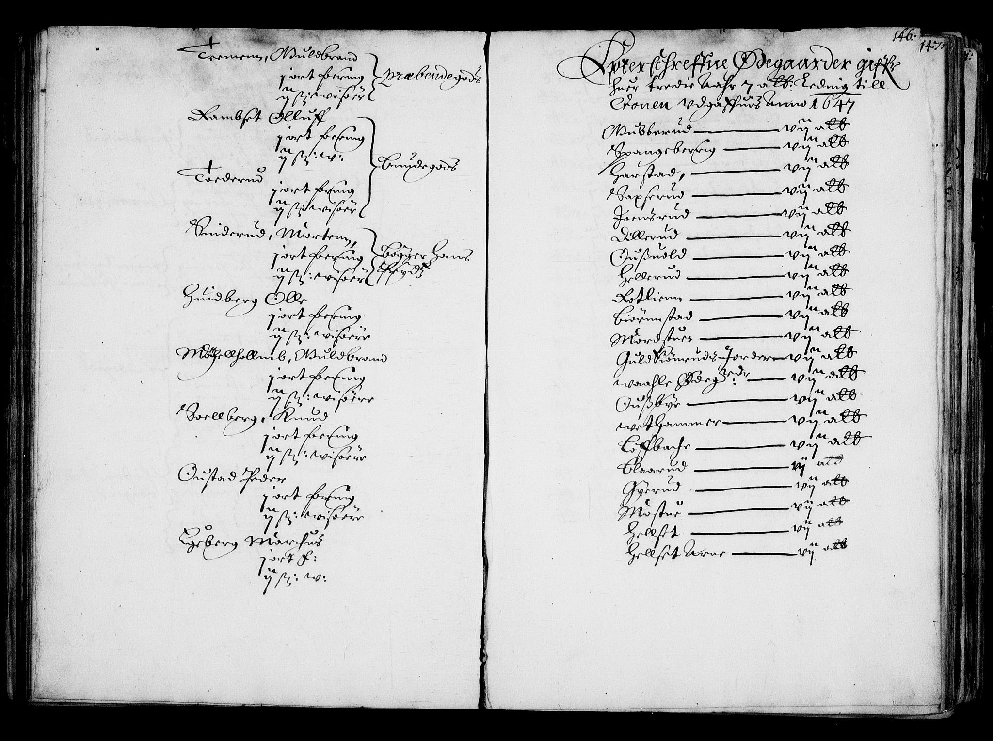 Rentekammeret inntil 1814, Realistisk ordnet avdeling, AV/RA-EA-4070/N/Na/L0001: [XI f]: Akershus stifts jordebok, 1652, p. 145b-146a