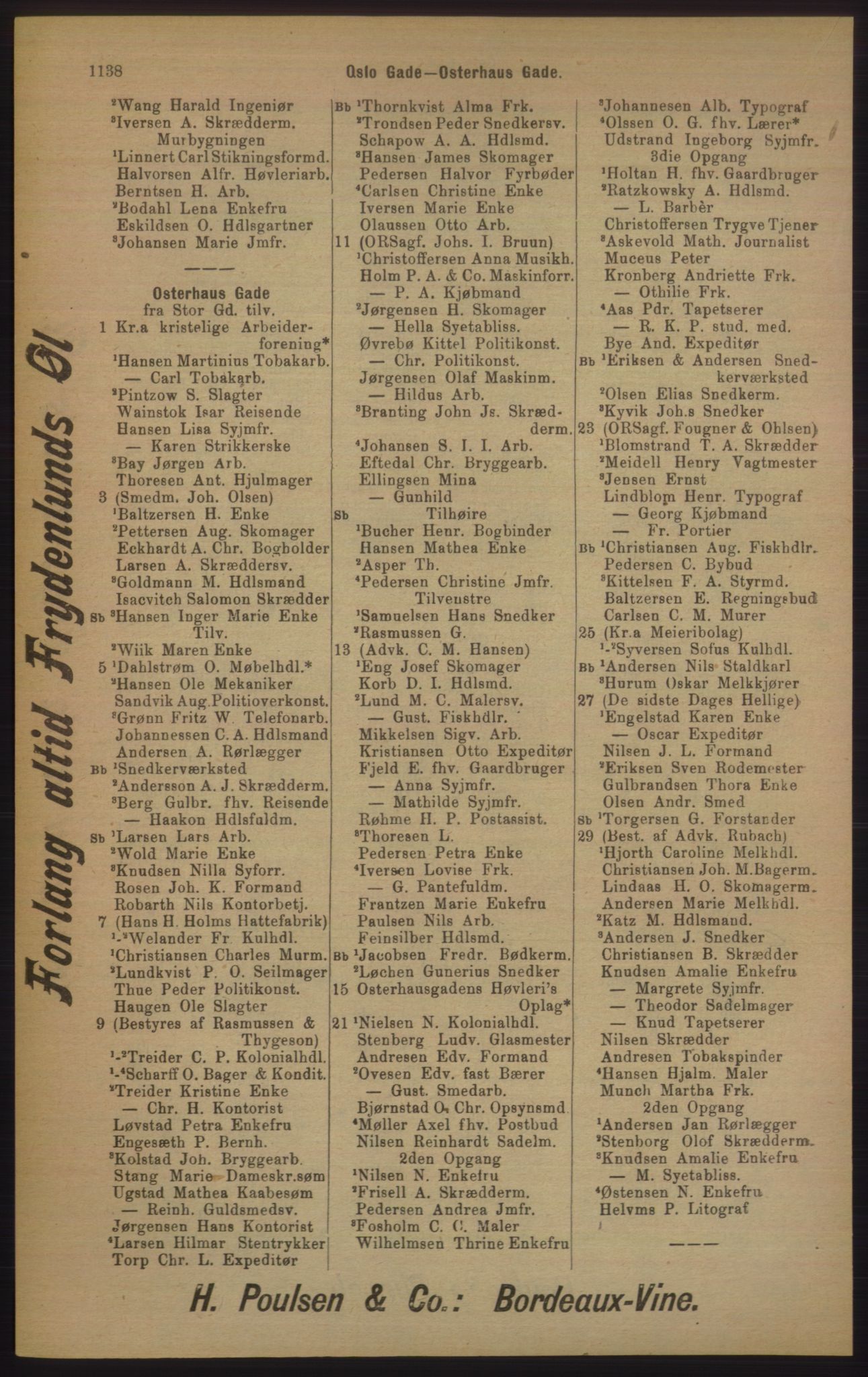 Kristiania/Oslo adressebok, PUBL/-, 1905, p. 1138