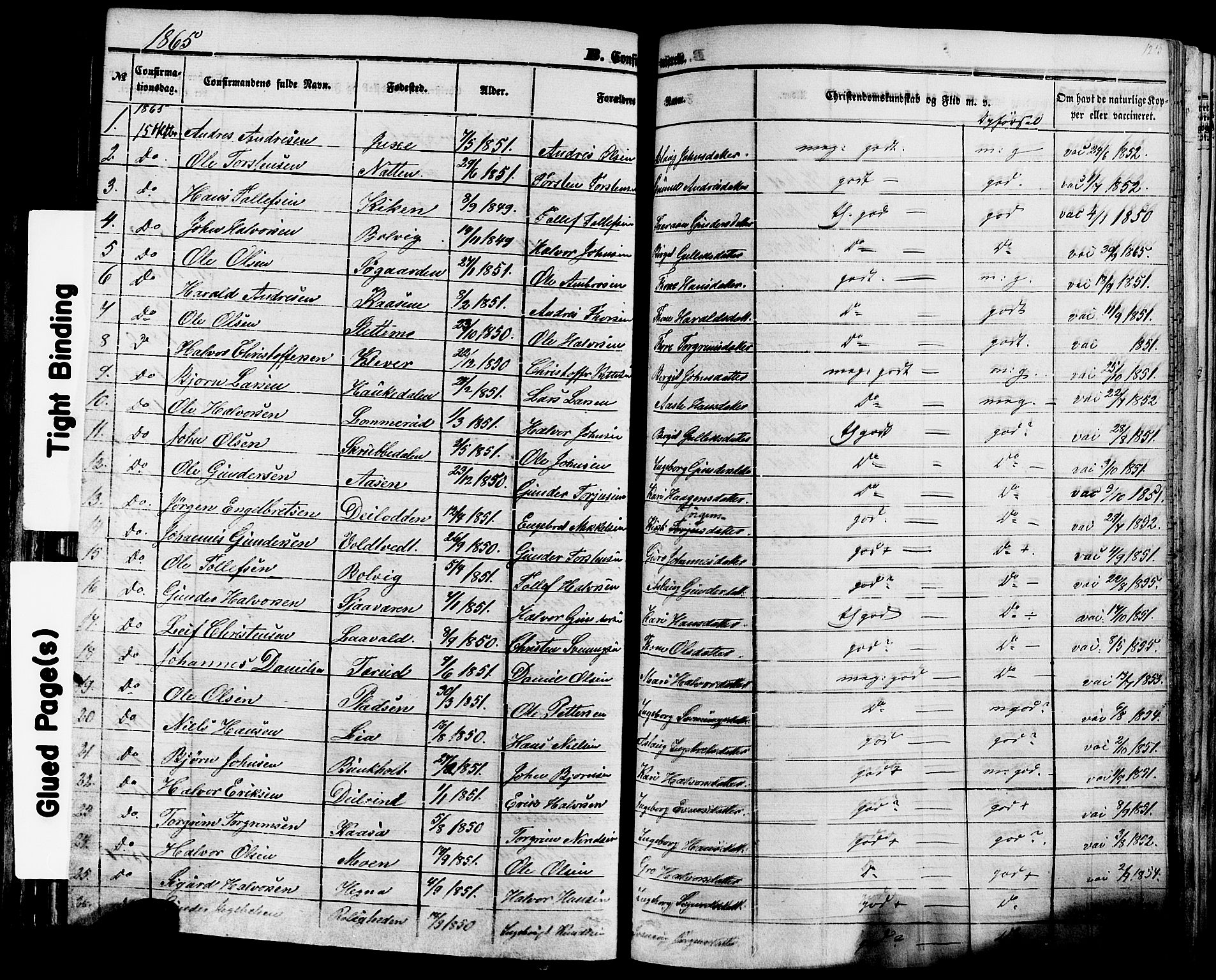Sauherad kirkebøker, SAKO/A-298/F/Fa/L0007: Parish register (official) no. I 7, 1851-1873, p. 123