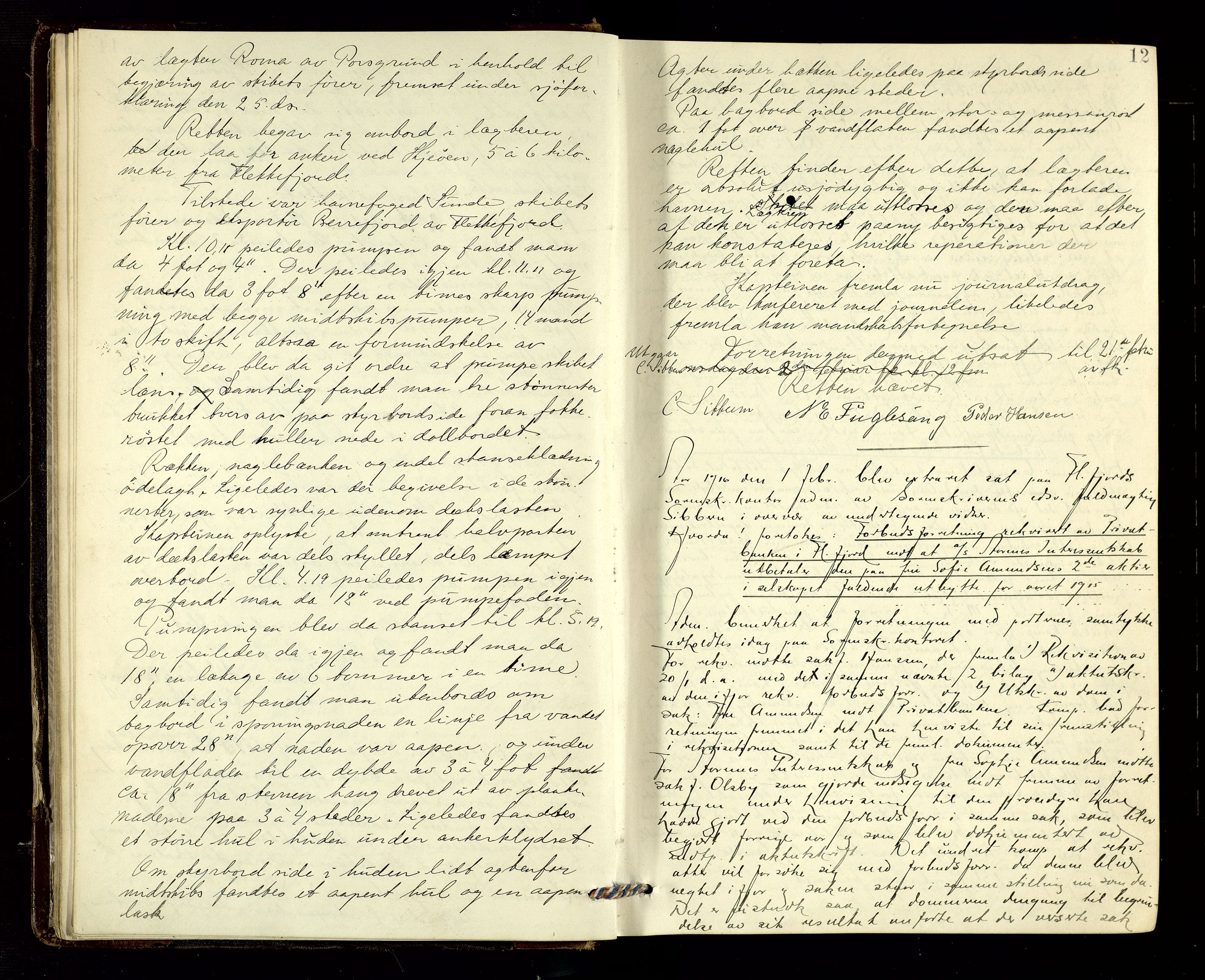 Flekkefjord sorenskriveri, AV/SAK-1221-0001/F/Fb/L0016: Ekstrarettsprotokoll nr. 17, 1916-1917, p. 12
