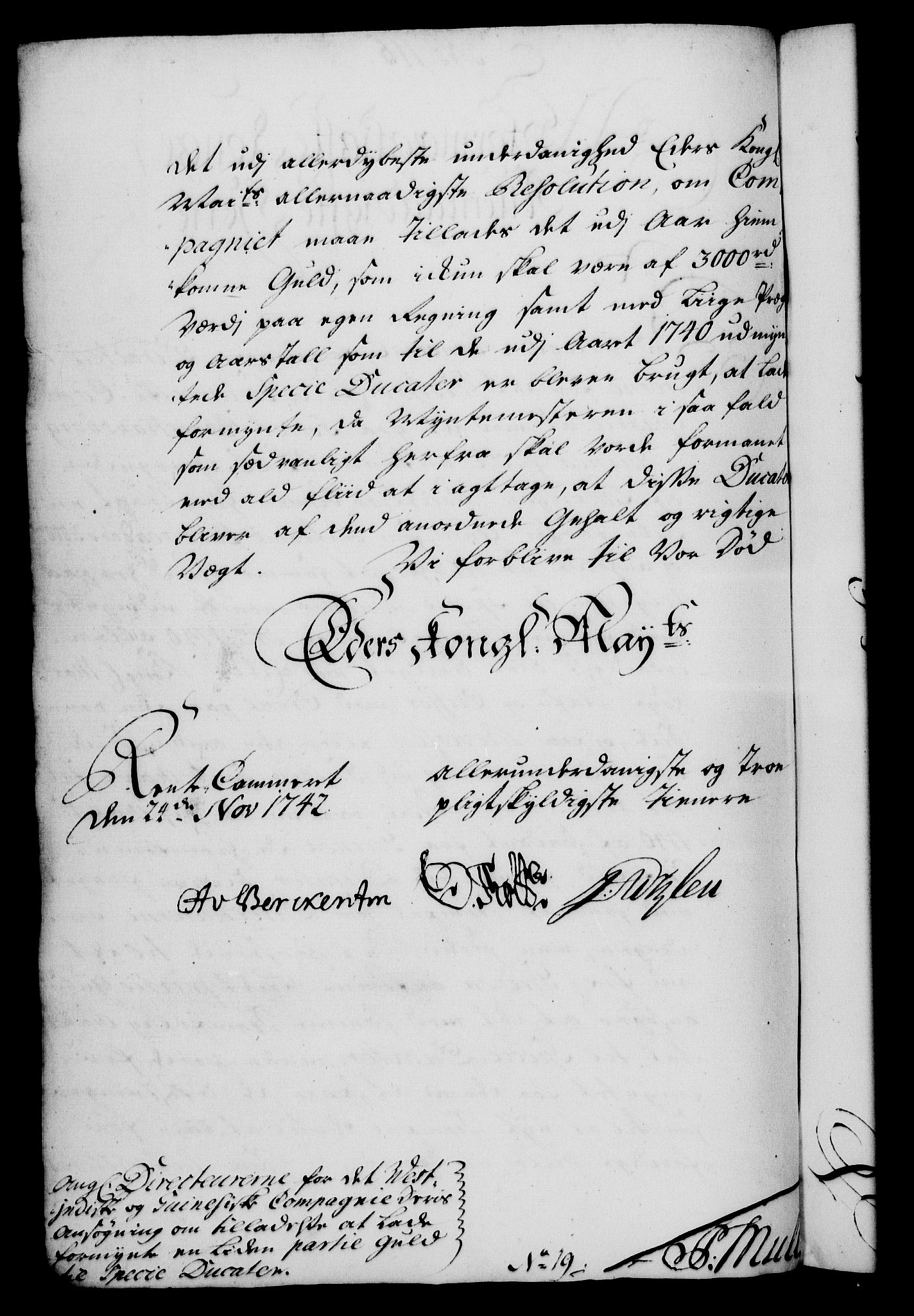 Rentekammeret, Kammerkanselliet, RA/EA-3111/G/Gf/Gfa/L0025: Norsk relasjons- og resolusjonsprotokoll (merket RK 52.25), 1742, p. 705