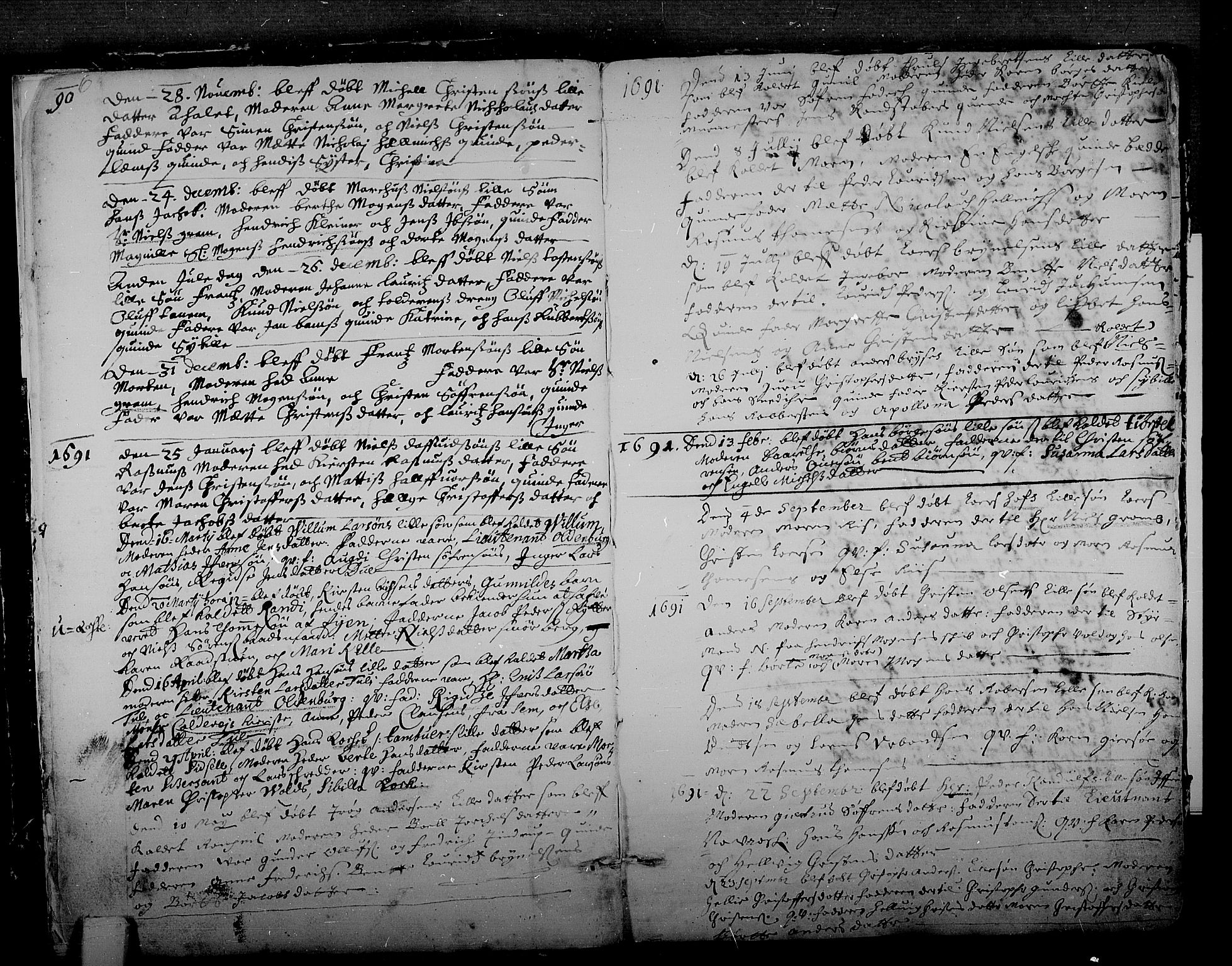 Tønsberg kirkebøker, SAKO/A-330/F/Fa/L0001: Parish register (official) no. I 1, 1688-1760, p. 6-7