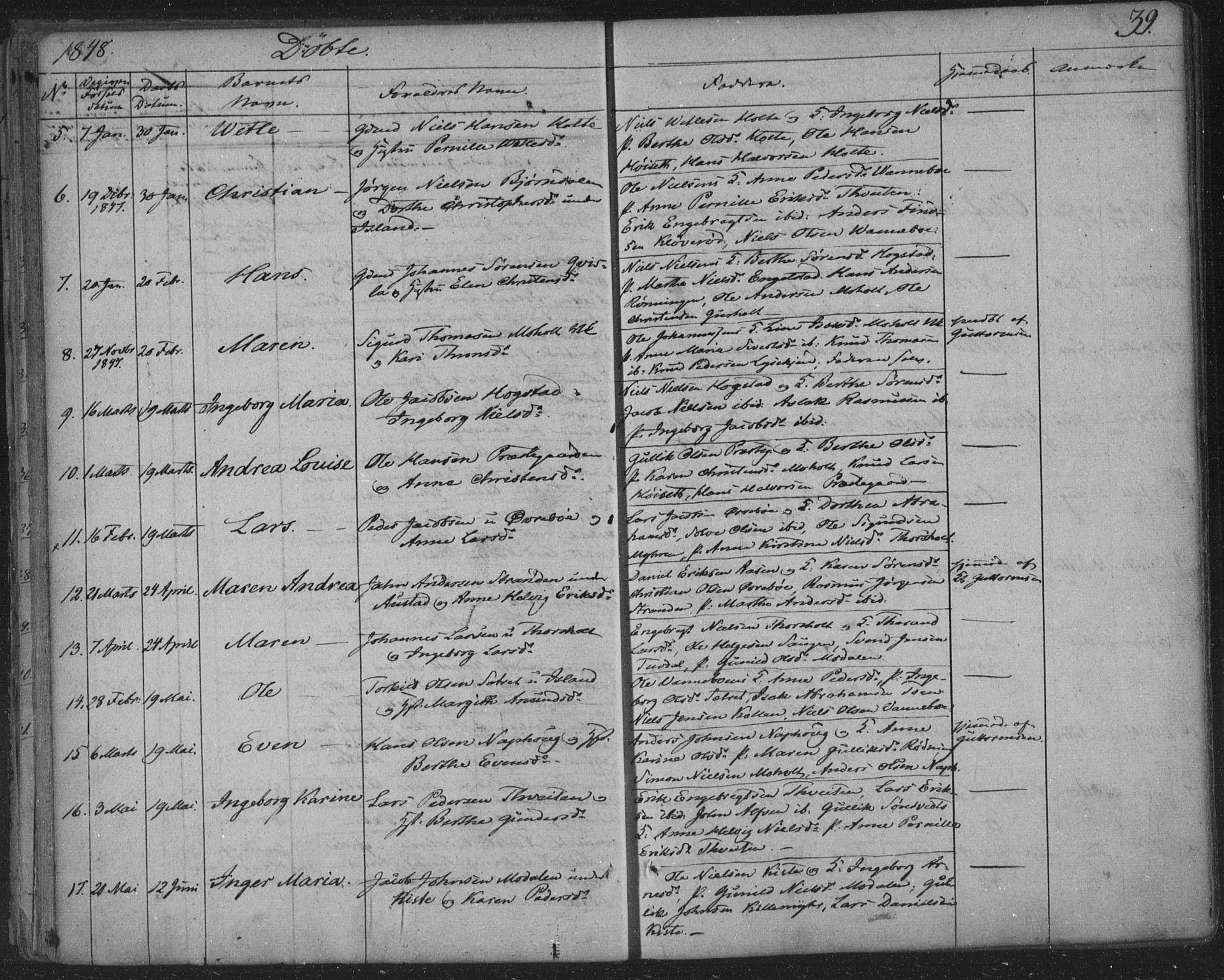 Siljan kirkebøker, SAKO/A-300/F/Fa/L0001: Parish register (official) no. 1, 1831-1870, p. 39