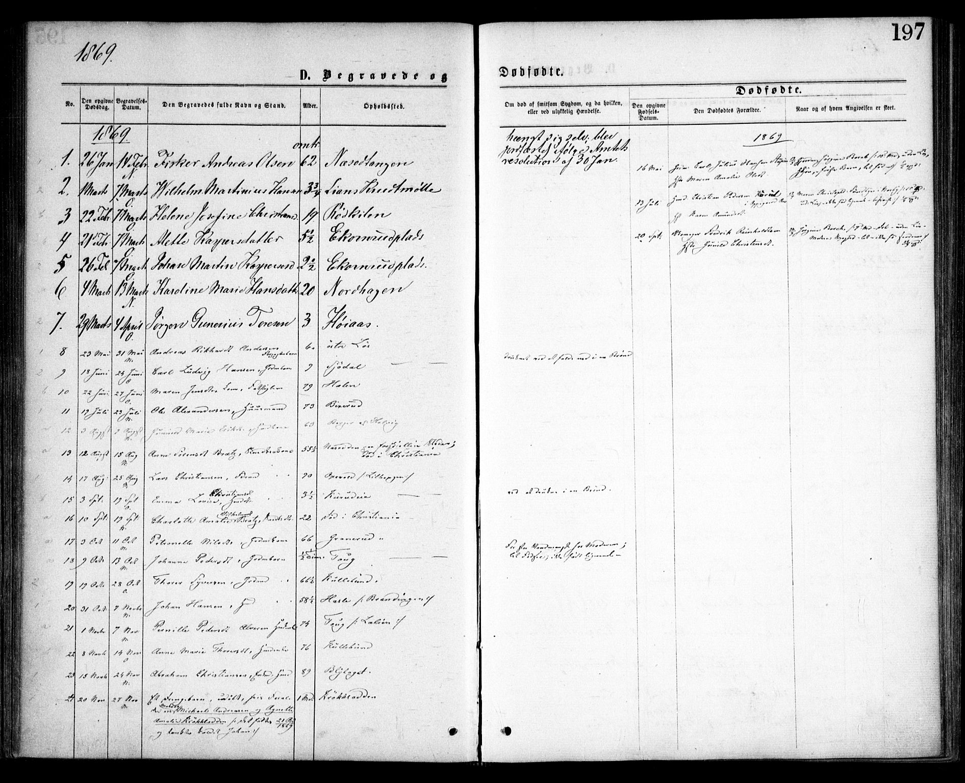 Nesodden prestekontor Kirkebøker, AV/SAO-A-10013/F/Fa/L0008: Parish register (official) no. I 8, 1869-1879, p. 197