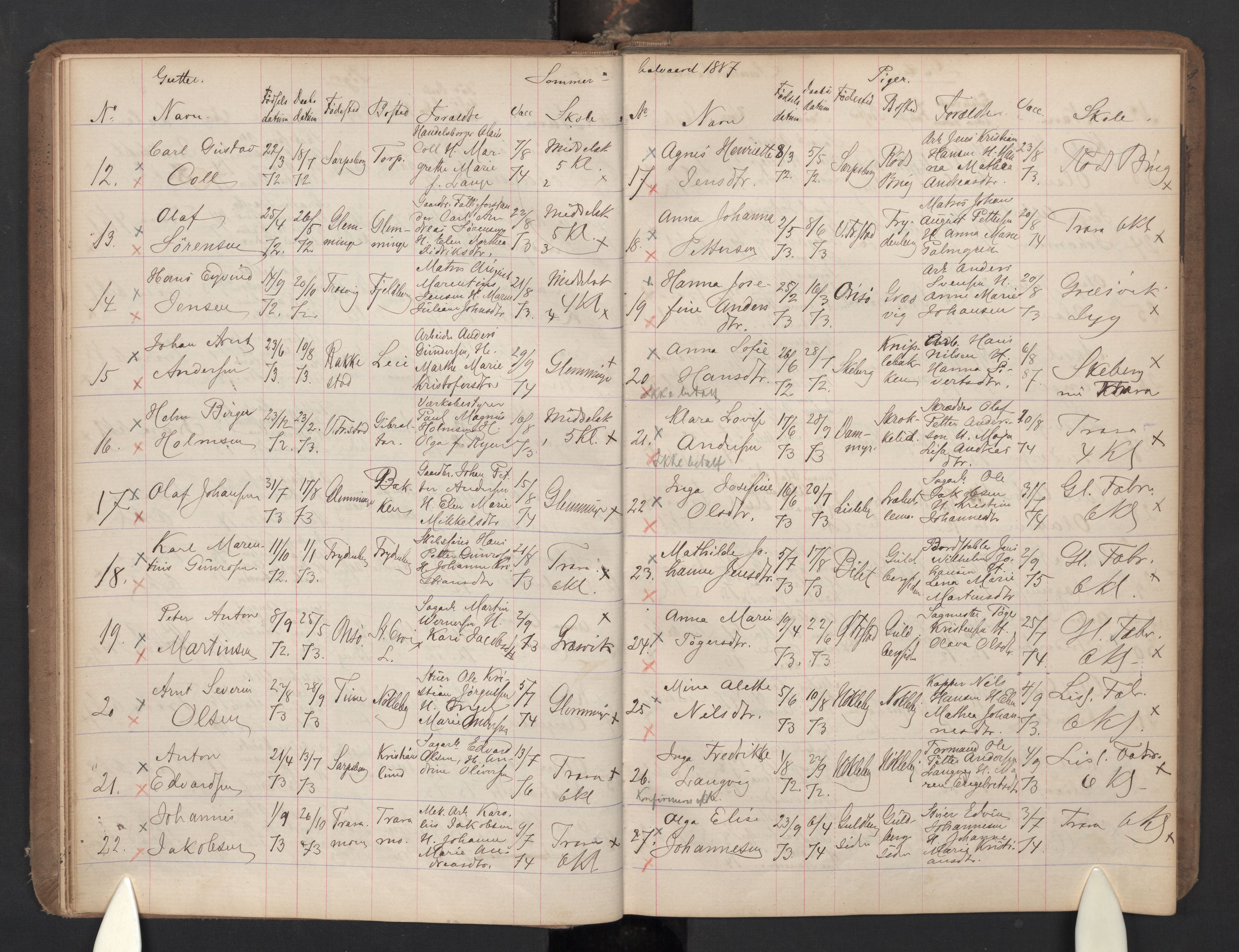 Glemmen prestekontor Kirkebøker, AV/SAO-A-10908/G/Ga/L0005a: Parish register (copy) no. 5A, 1885-1901