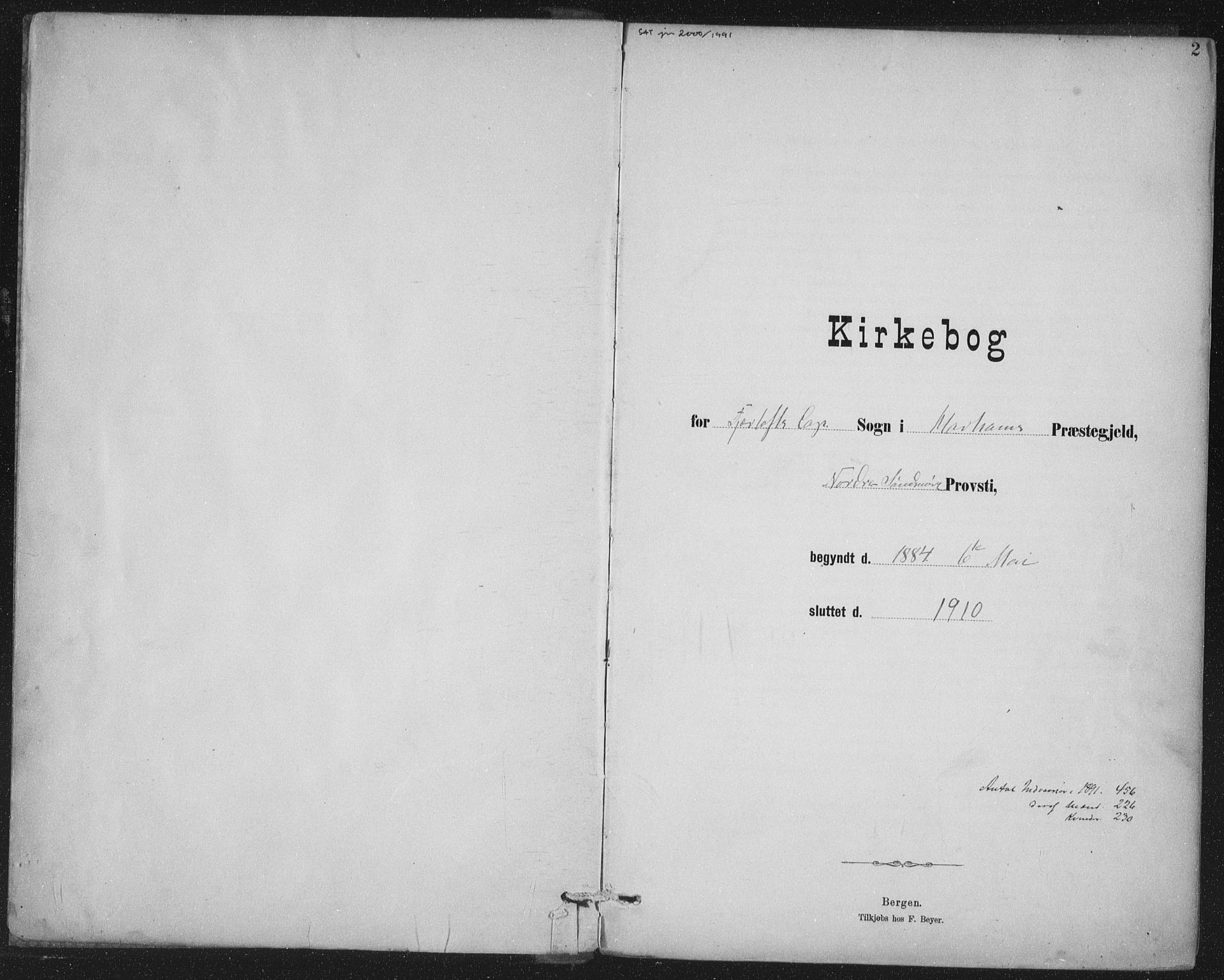 Ministerialprotokoller, klokkerbøker og fødselsregistre - Møre og Romsdal, AV/SAT-A-1454/538/L0522: Parish register (official) no. 538A01, 1884-1913, p. 2