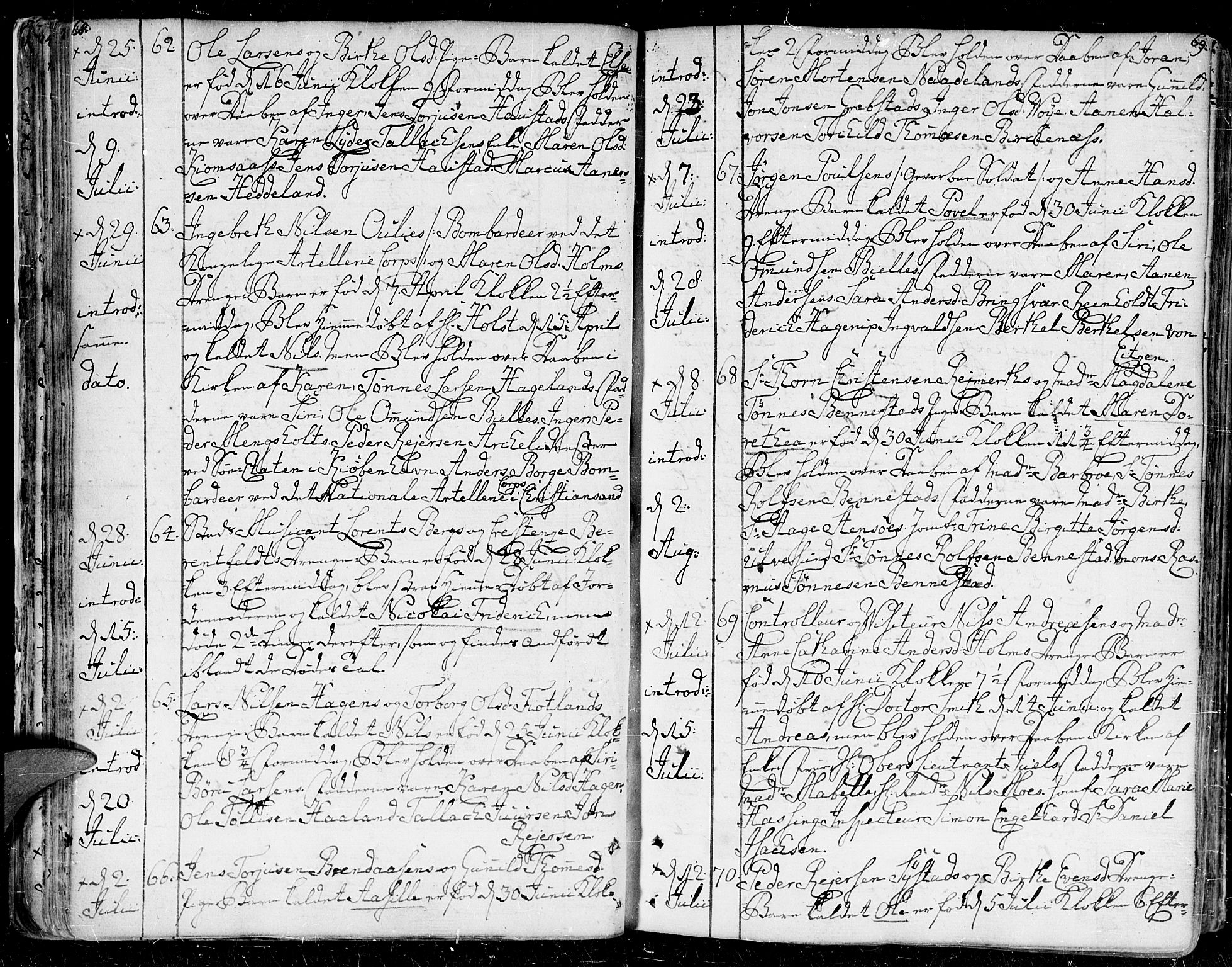 Kristiansand domprosti, SAK/1112-0006/F/Fa/L0003: Parish register (official) no. A 3, 1778-1818, p. 68-69