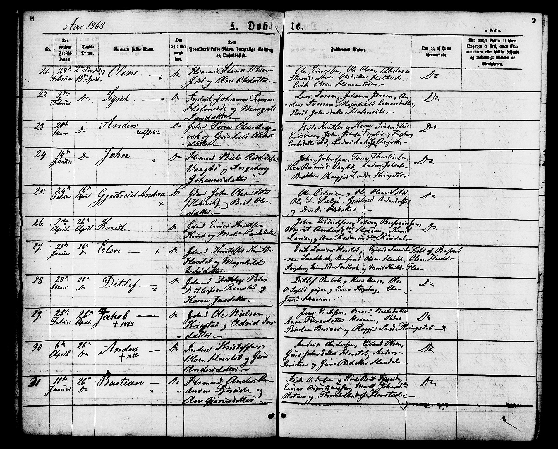 Ministerialprotokoller, klokkerbøker og fødselsregistre - Møre og Romsdal, AV/SAT-A-1454/586/L0986: Parish register (official) no. 586A12, 1867-1878, p. 9