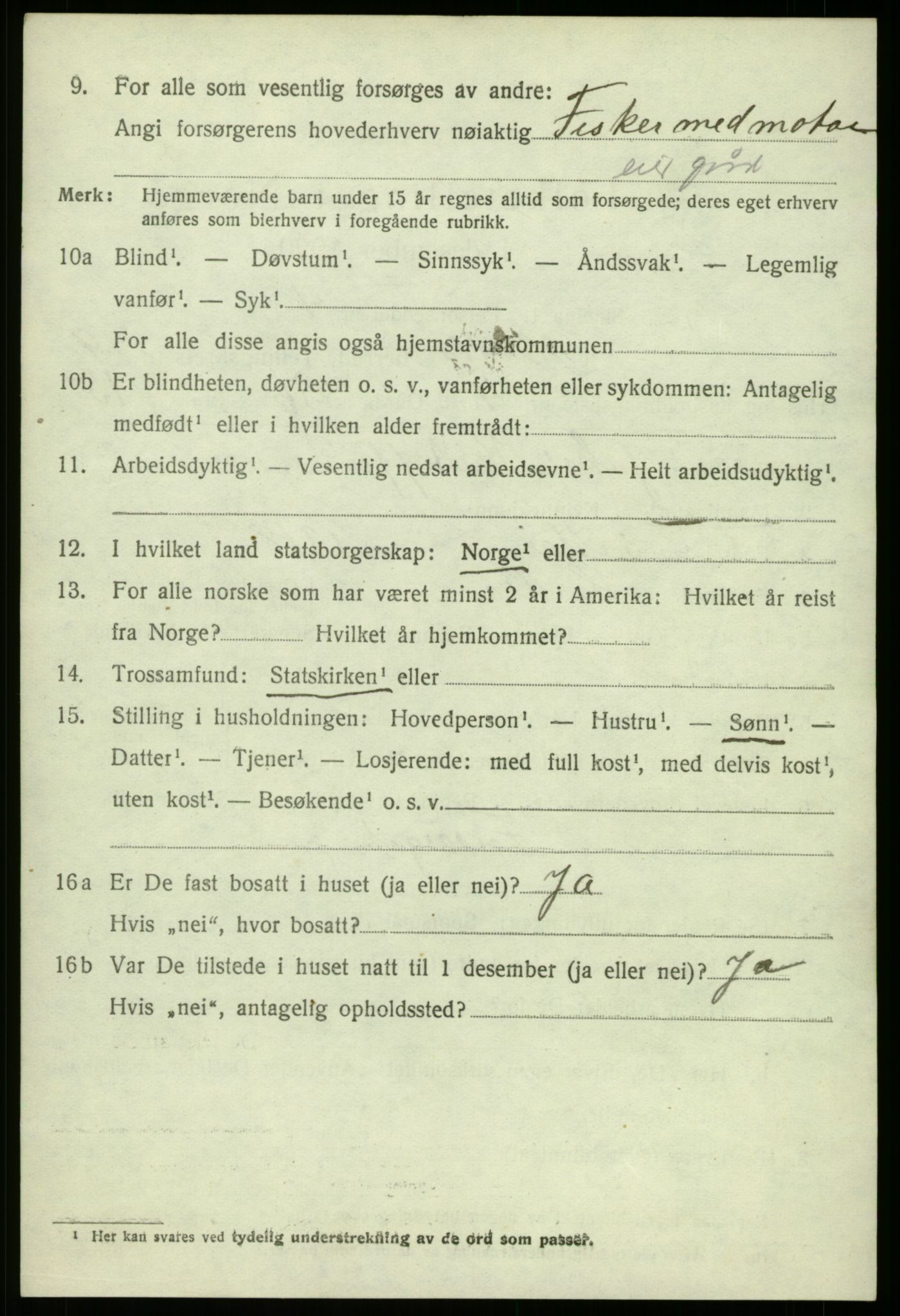 SAB, 1920 census for Herdla, 1920, p. 6852