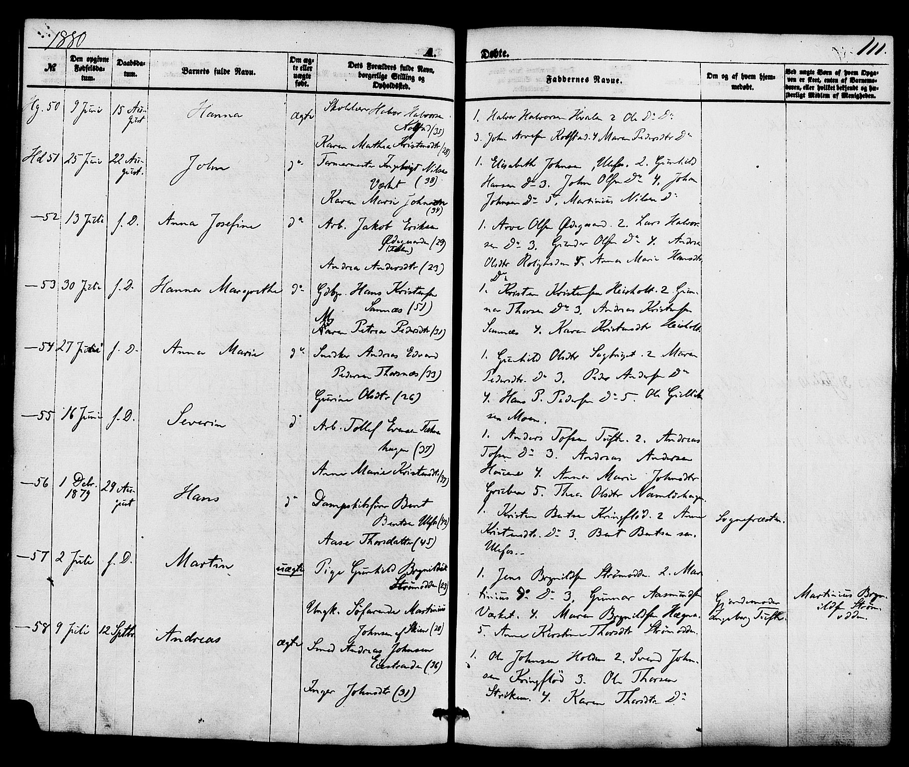 Holla kirkebøker, AV/SAKO-A-272/F/Fa/L0007: Parish register (official) no. 7, 1869-1881, p. 111