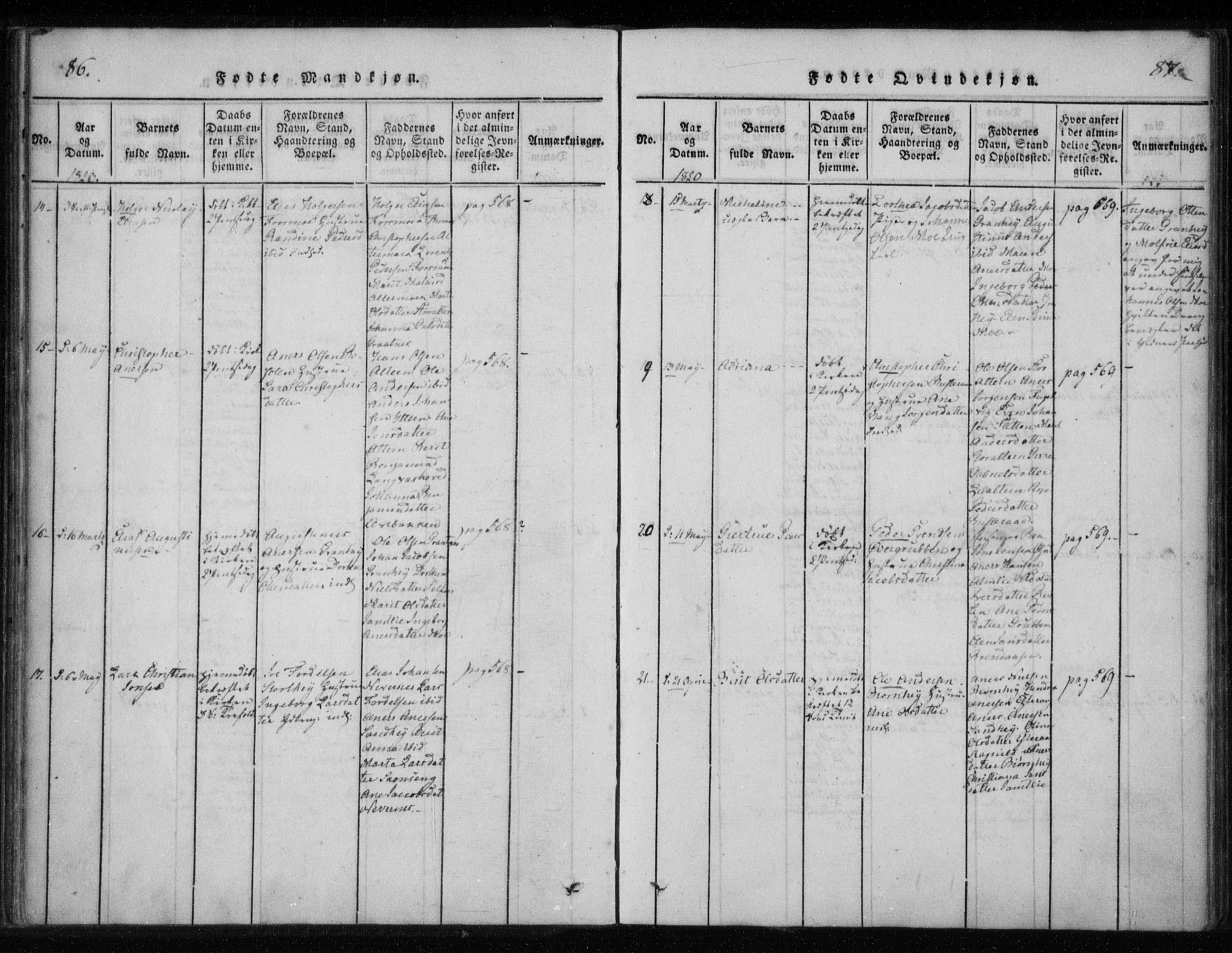 Ministerialprotokoller, klokkerbøker og fødselsregistre - Nordland, AV/SAT-A-1459/825/L0353: Parish register (official) no. 825A07, 1820-1826, p. 86-87