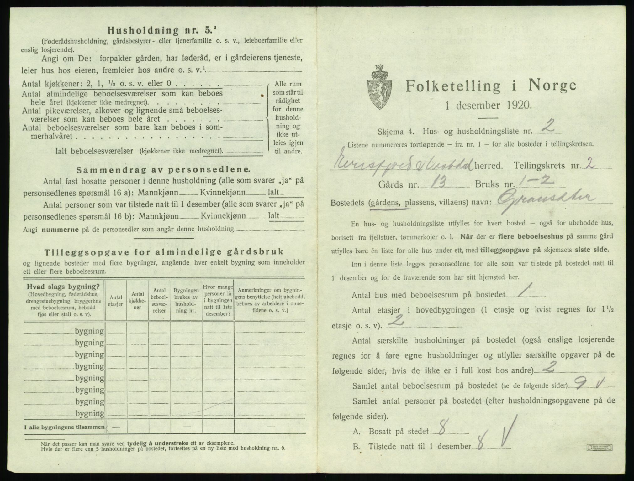 SAT, 1920 census for Eresfjord og Vistdal, 1920, p. 99