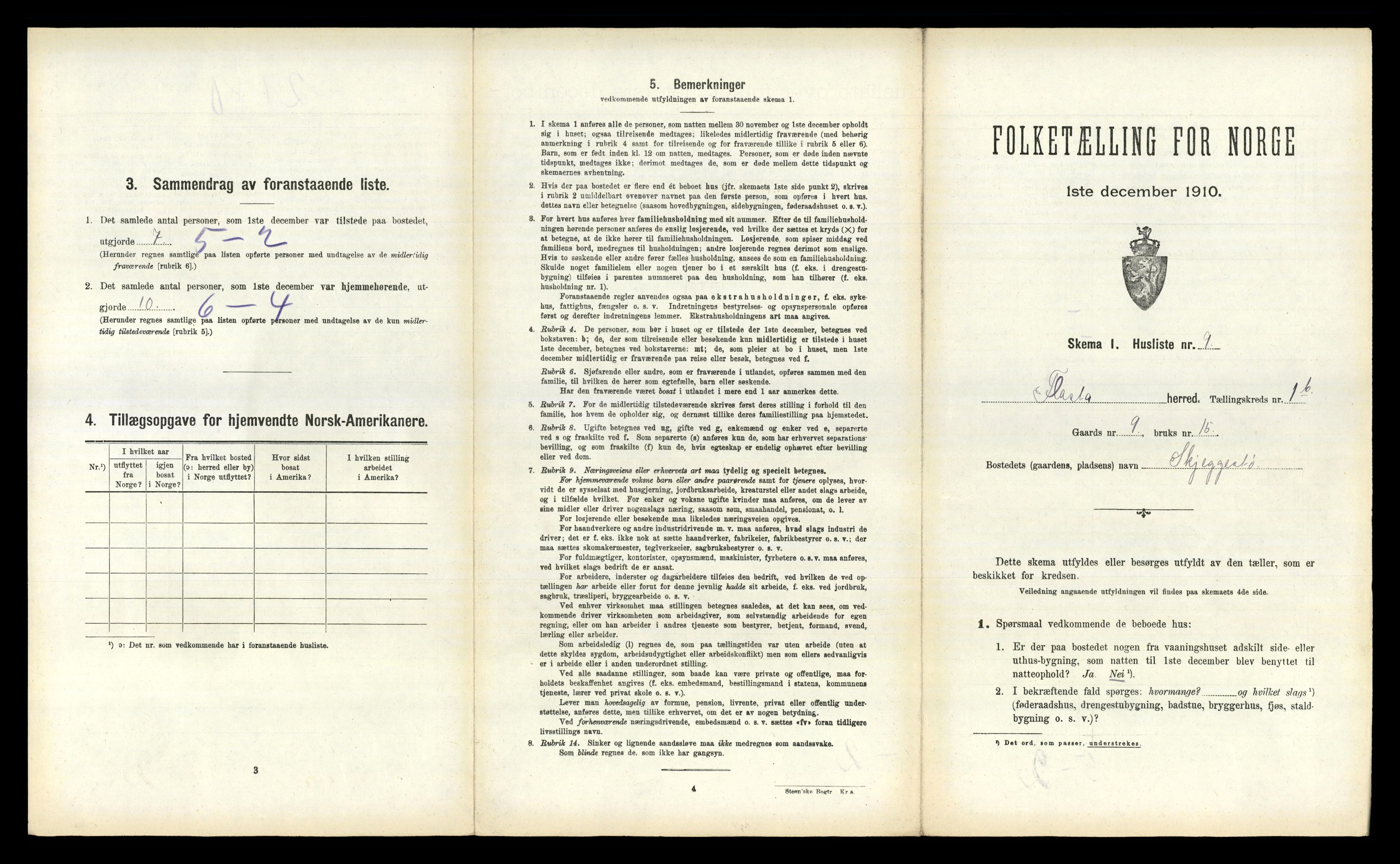 RA, 1910 census for Flosta, 1910, p. 189