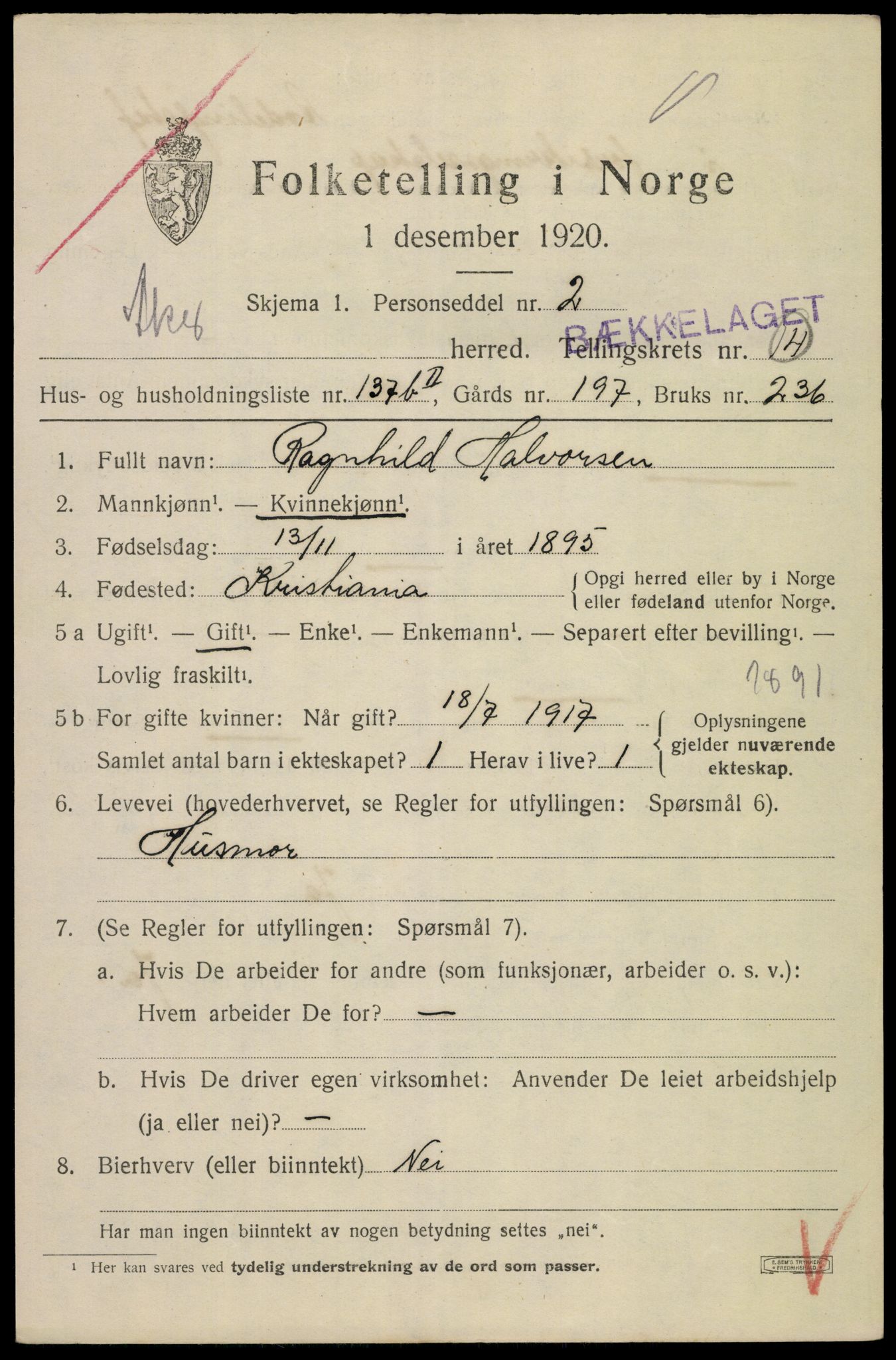 SAO, 1920 census for Aker, 1920, p. 81726