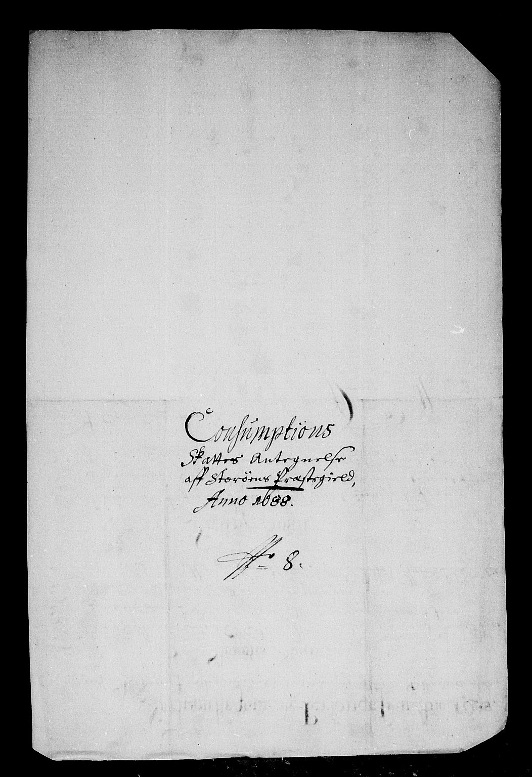 Rentekammeret inntil 1814, Reviderte regnskaper, Stiftamtstueregnskaper, Bergen stiftamt, AV/RA-EA-6043/R/Rc/L0086: Bergen stiftamt, 1688