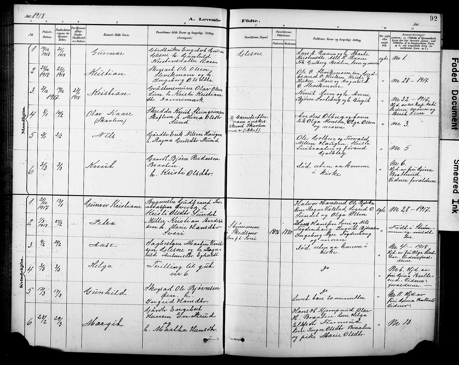 Krødsherad kirkebøker, SAKO/A-19/G/Ga/L0002: Parish register (copy) no. 2, 1894-1918, p. 92