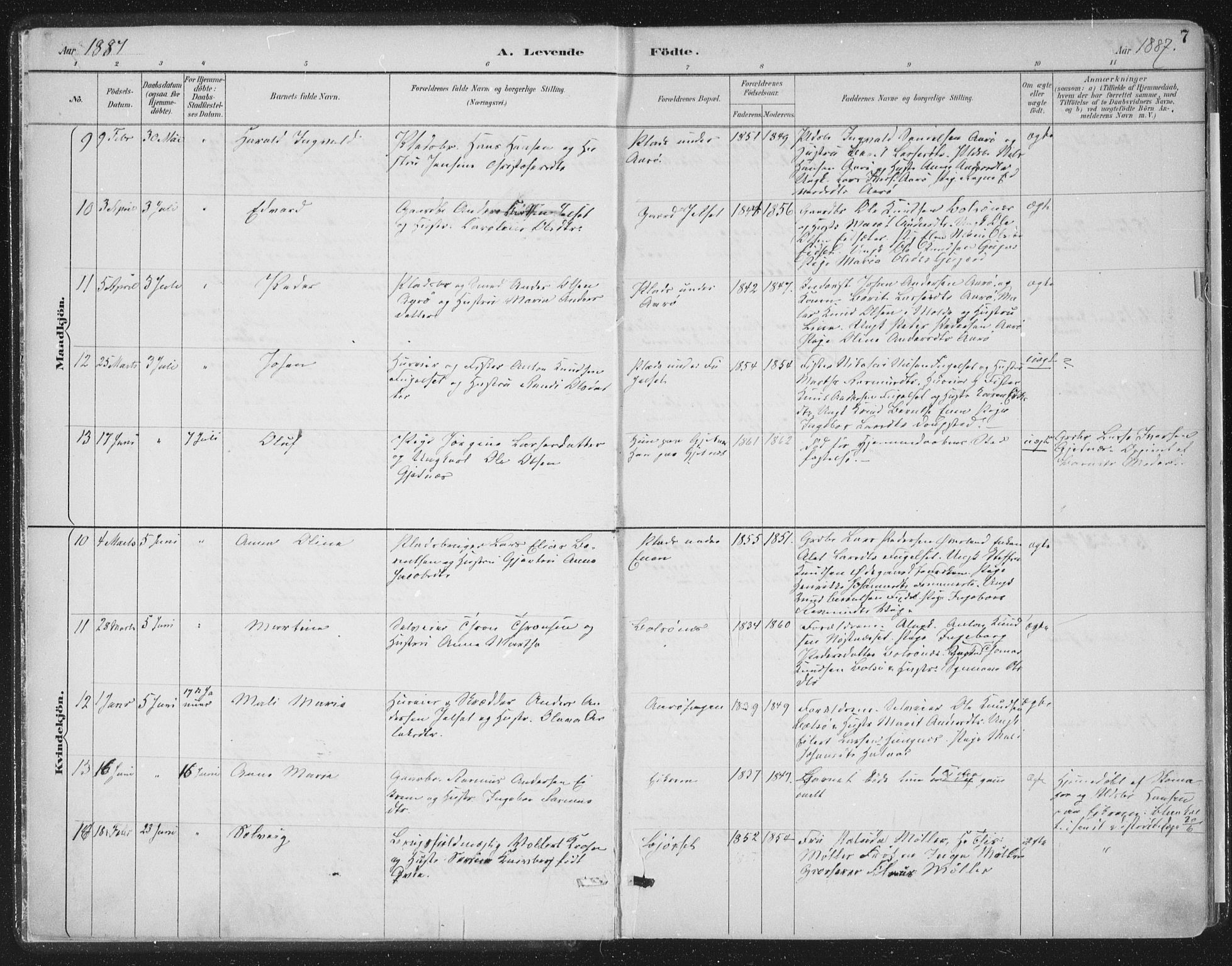 Ministerialprotokoller, klokkerbøker og fødselsregistre - Møre og Romsdal, AV/SAT-A-1454/555/L0658: Parish register (official) no. 555A09, 1887-1917, p. 7