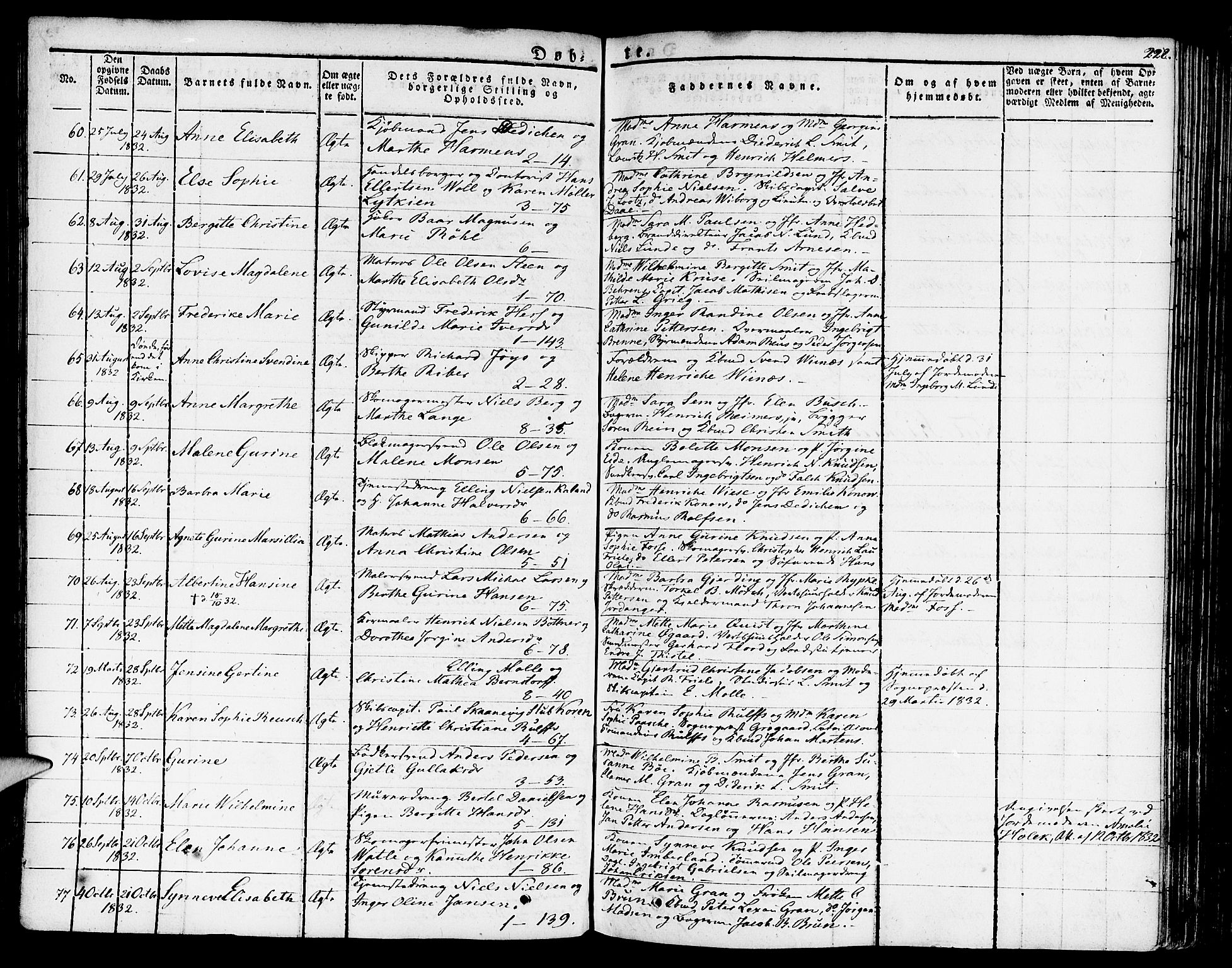 Nykirken Sokneprestembete, AV/SAB-A-77101/H/Haa/L0012: Parish register (official) no. A 12, 1821-1844, p. 228