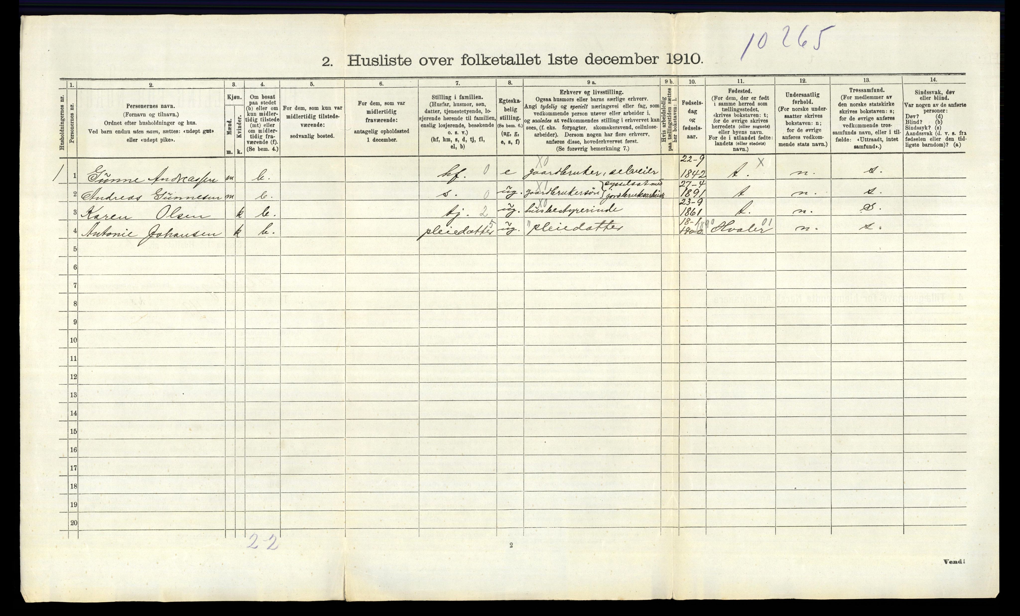 RA, 1910 census for Skjeberg, 1910, p. 1501