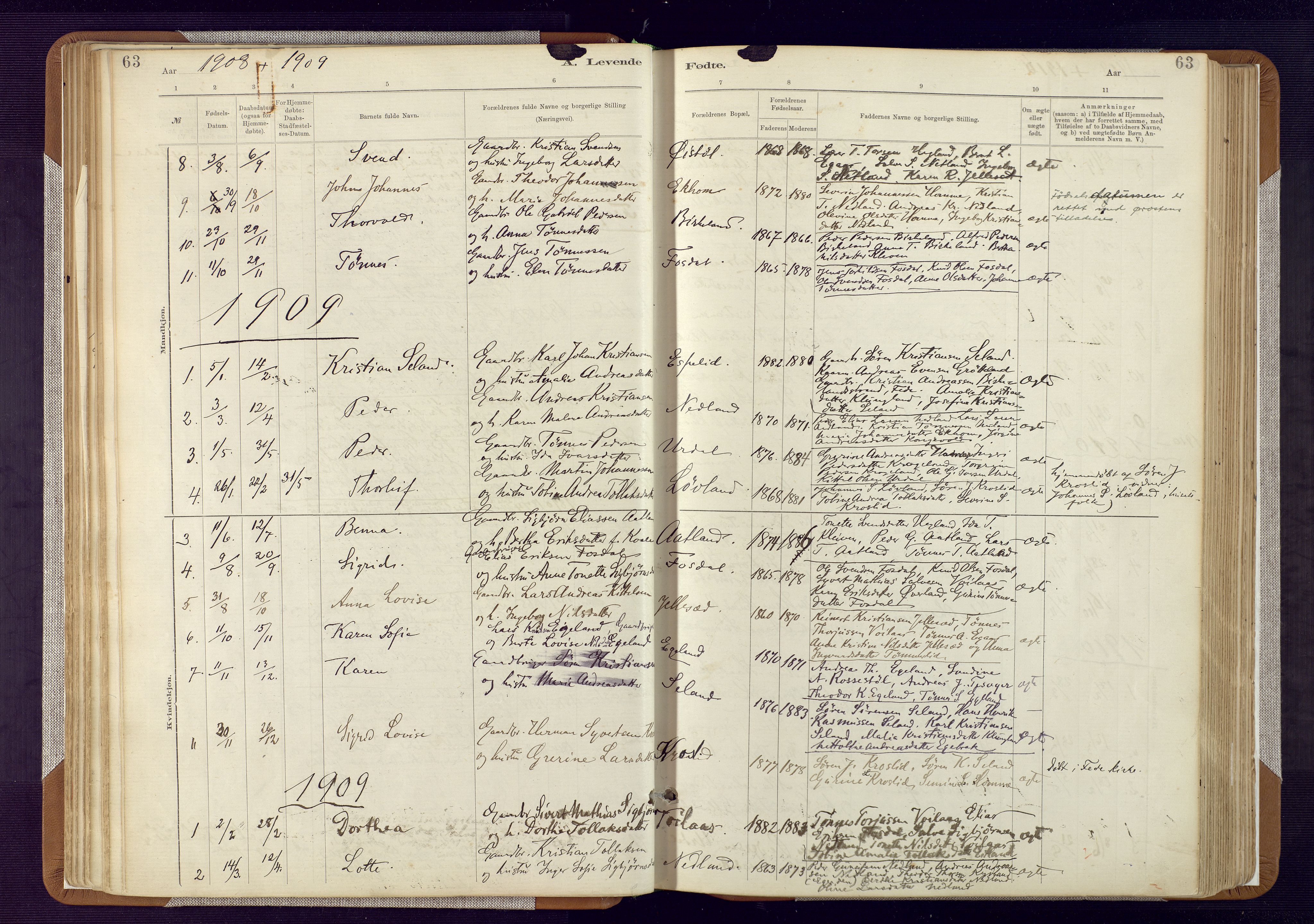 Bakke sokneprestkontor, SAK/1111-0002/F/Fa/Fab/L0003: Parish register (official) no. A 3, 1884-1921, p. 63