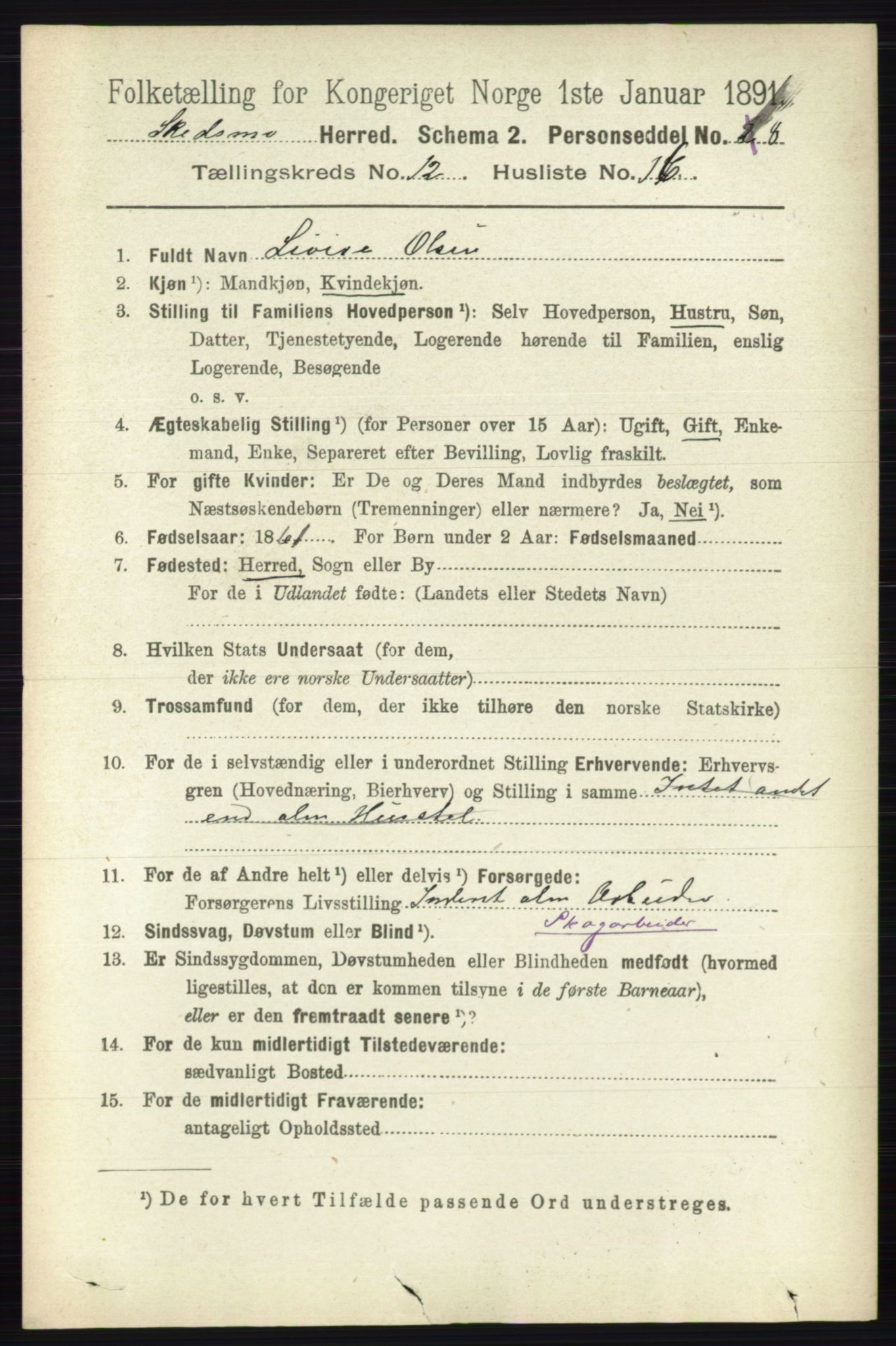 RA, 1891 census for 0231 Skedsmo, 1891, p. 6900