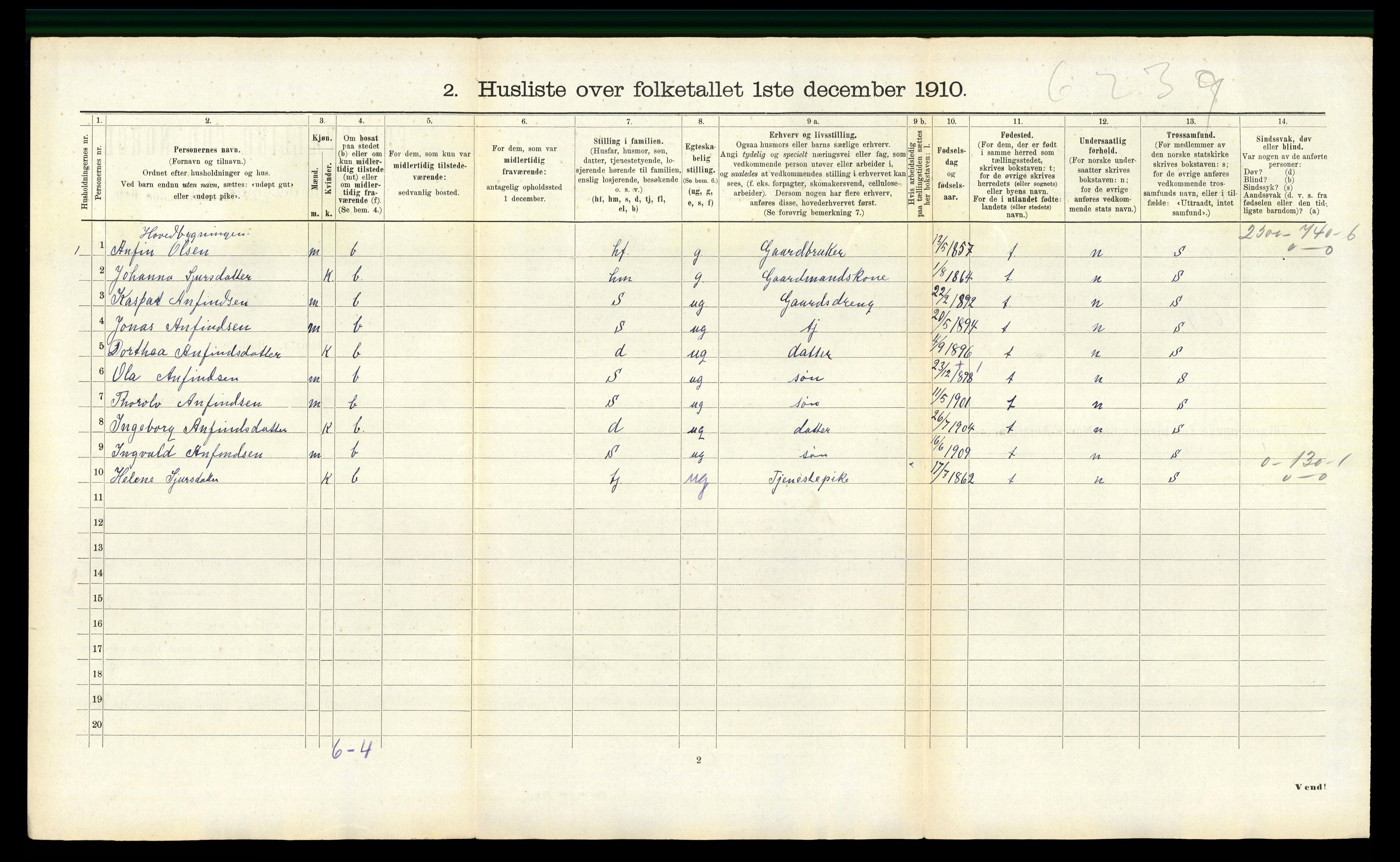 RA, 1910 census for Masfjorden, 1910, p. 681