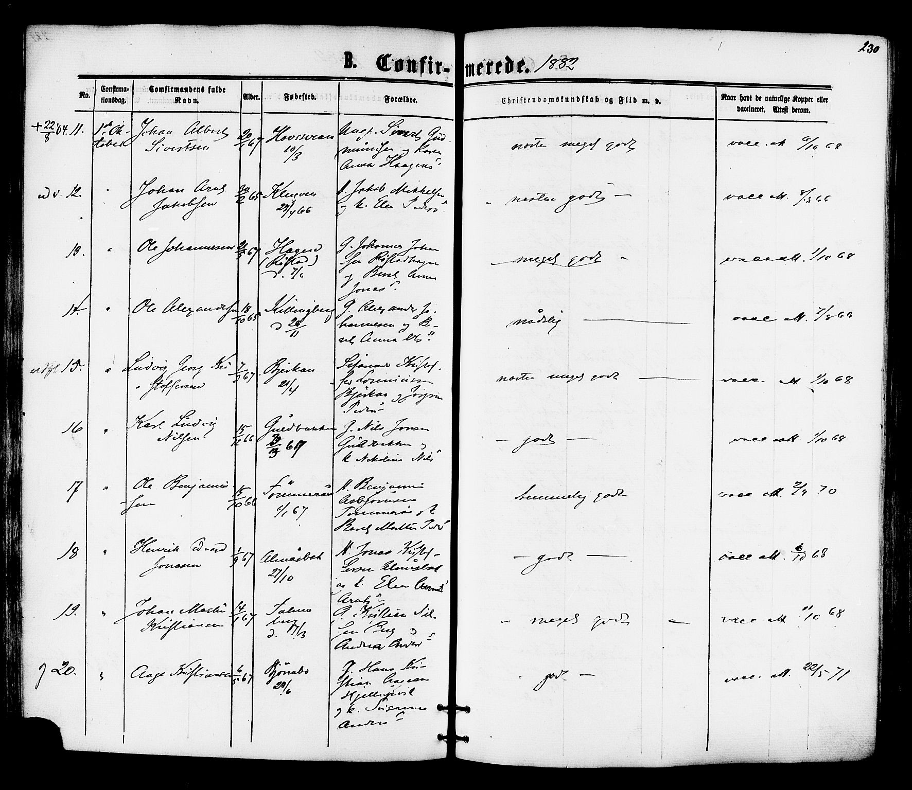 Ministerialprotokoller, klokkerbøker og fødselsregistre - Nord-Trøndelag, SAT/A-1458/701/L0009: Parish register (official) no. 701A09 /1, 1864-1882, p. 230
