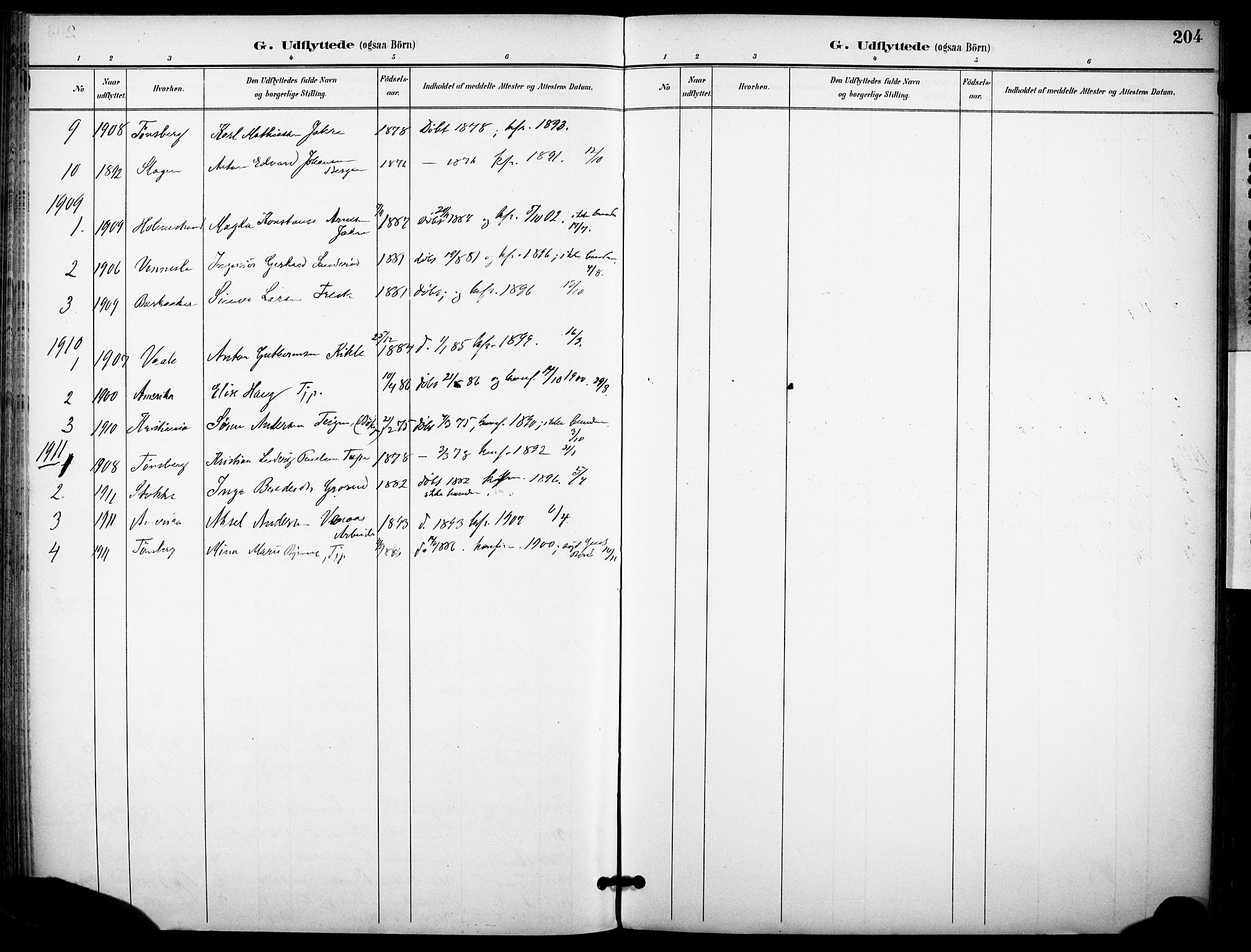 Ramnes kirkebøker, AV/SAKO-A-314/F/Fa/L0008: Parish register (official) no. I 8, 1896-1913, p. 204