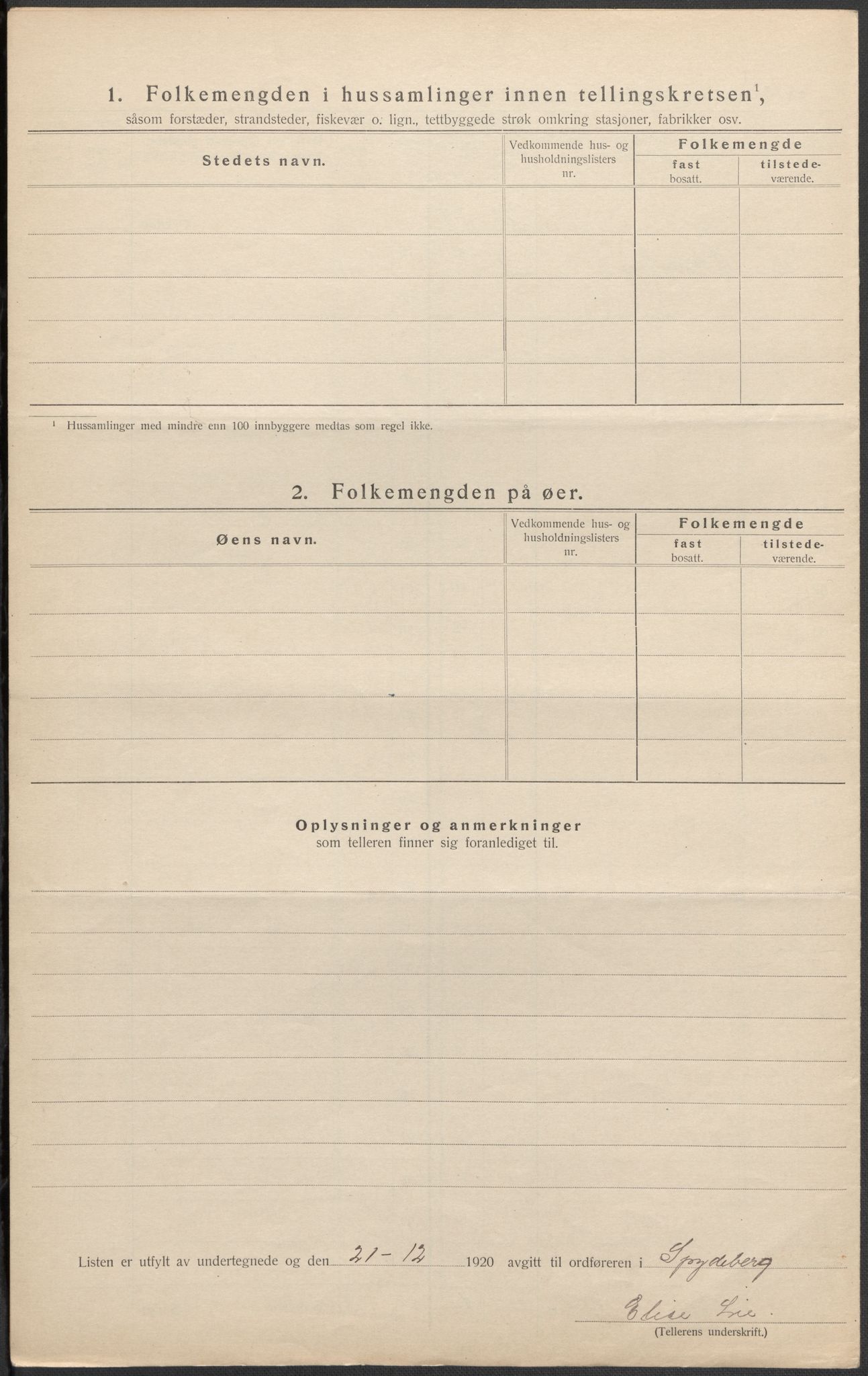 SAO, 1920 census for Spydeberg, 1920, p. 30