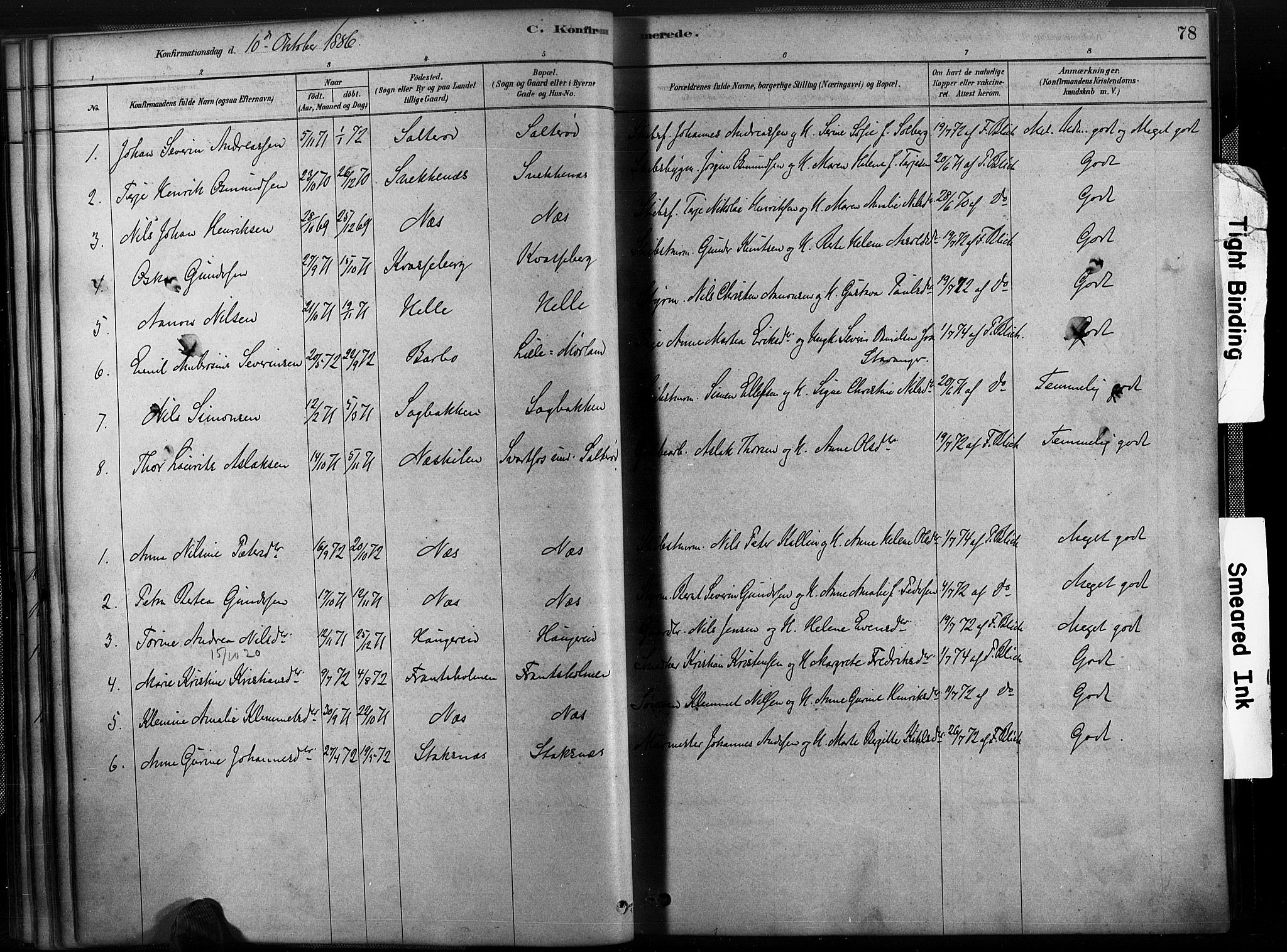 Austre Moland sokneprestkontor, SAK/1111-0001/F/Fa/Fab/L0001: Parish register (official) no. A 1, 1878-1898, p. 78