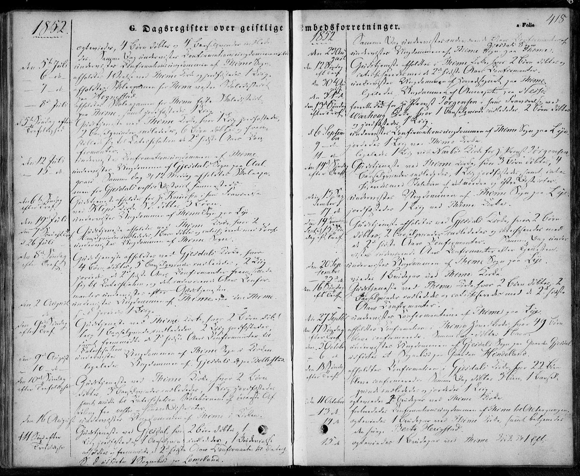 Lye sokneprestkontor, AV/SAST-A-101794/001/30BA/L0006: Parish register (official) no. A 5.2, 1842-1855, p. 418