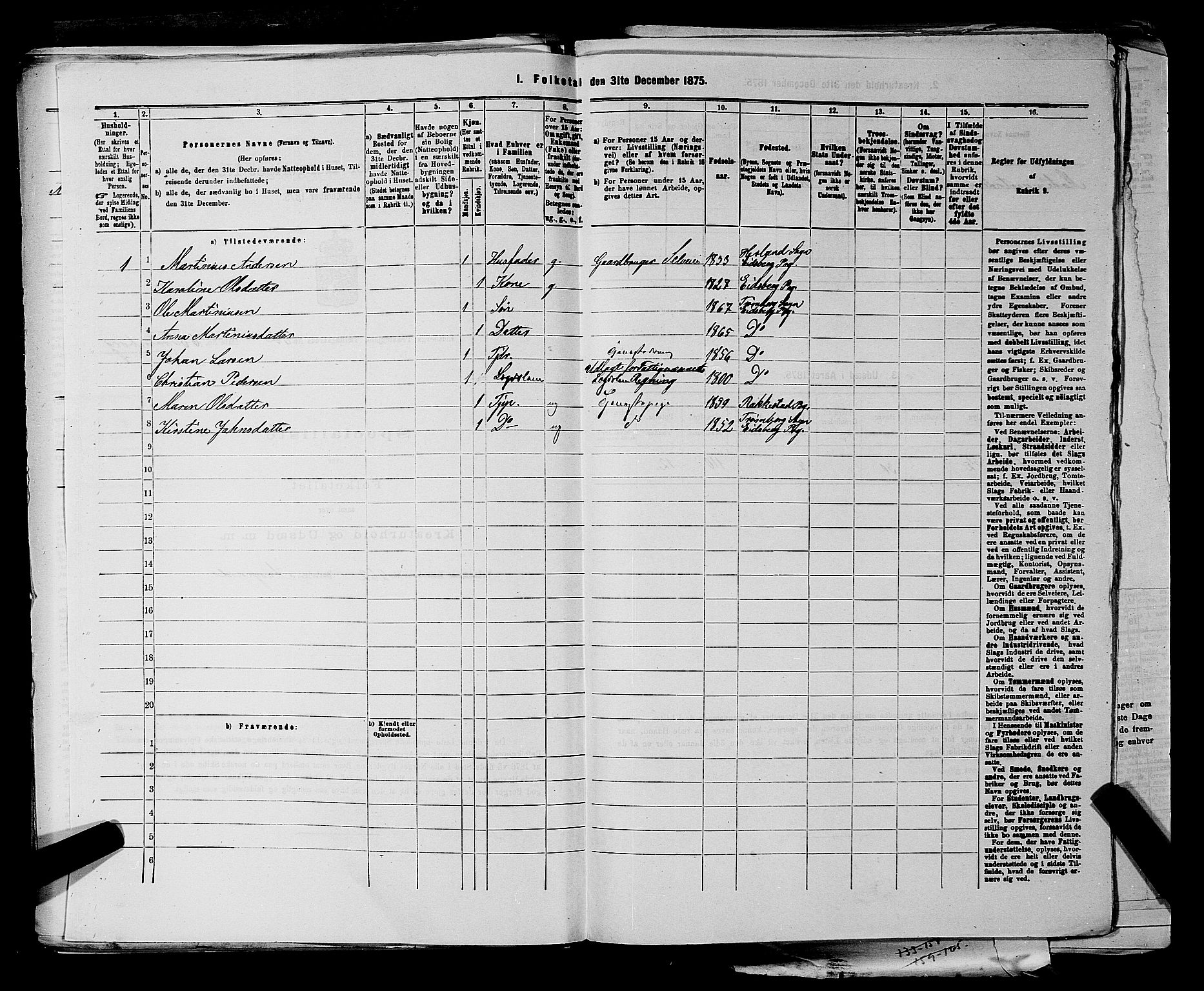 RA, 1875 census for 0125P Eidsberg, 1875, p. 1340